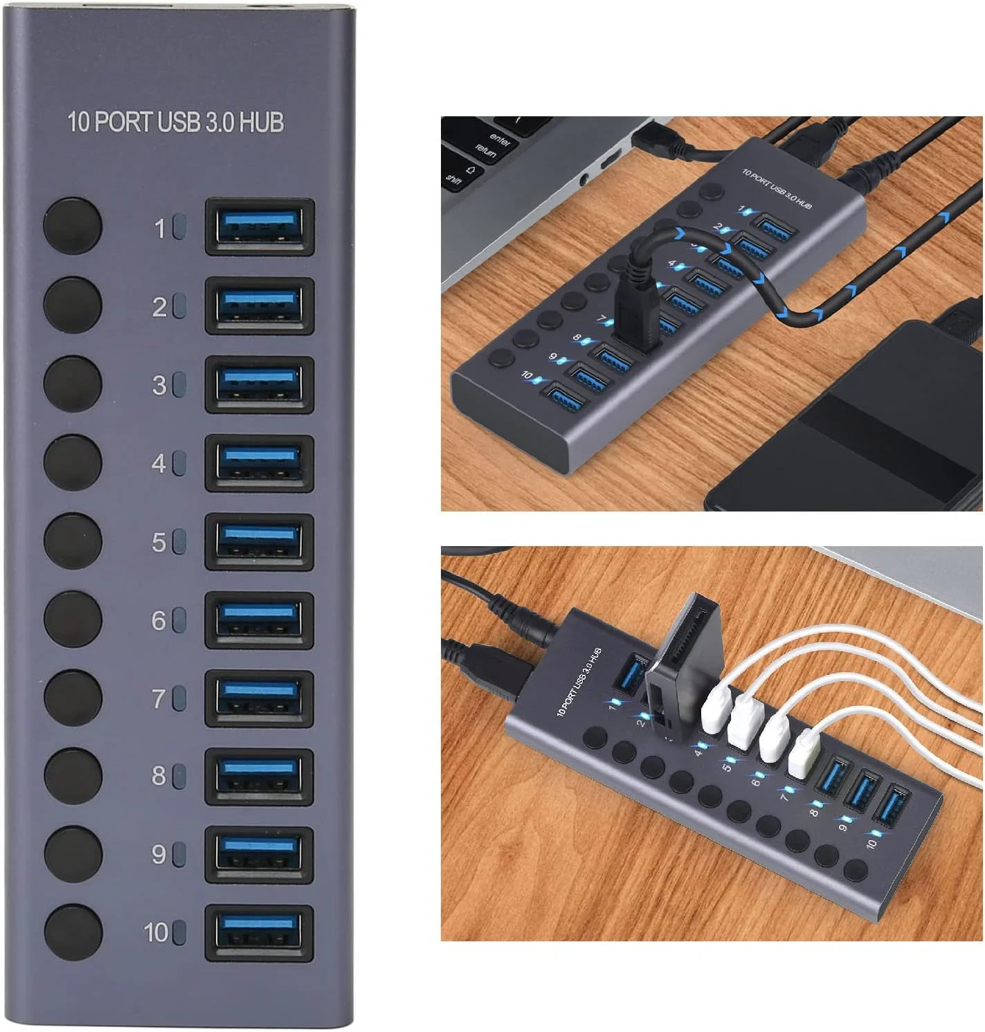 هاب USB 3.0 با 10 پورت، هاب USB با منبع تغذیه 60 واتی برای لپتاپ، هاب شارژ USB با سوئیچهای جداگانه، نشانگر LED، توسعه دهنده اسپلیتر هاب USB برای لپتاپ، کامپیوتر (پلاگین UK) هاب USB 3.0 با 10 پورت، هاب USB با منبع تغذیه 60 واتی برای لپتاپ، هاب شارژ USB با سوئیچهای جداگانه، نشانگر LED، توسعه دهنده اسپلیتر هاب USB برای لپتاپ، کامپیوتر (پلاگین UK)
