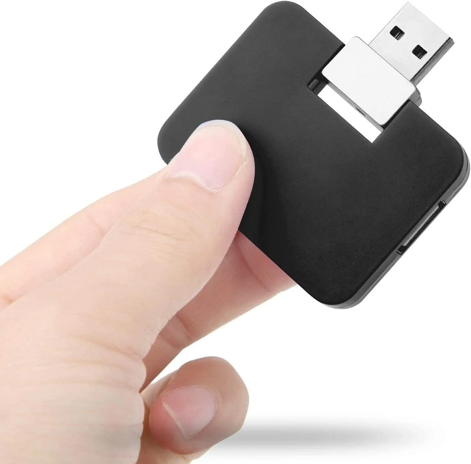 هاب USB بیگ تری، هاب U شکل، مینی هاب خلاقانه U شکل 4 در 1 آداپتور لوازم جانبی کامپیوتر با 4 پورت USB برای انتقال داده USB لپ تاپ PC (مشکی)