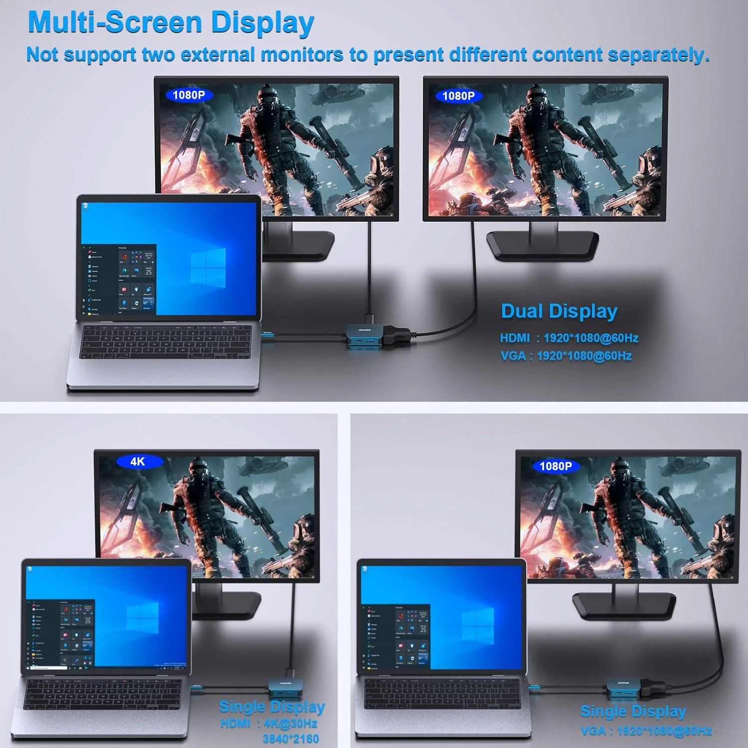 هاب USB C بنفی 4 در 1، آداپتور USB Type-C به HDMI VGA، آداپتور USB C به USB، USB Type-C Power Delivery، سازگار با iPhone 15 Pro/Max، MacBook Pro/Air 2023، iPad Pro، iMac، S23، XPS 17 هاب USB C بنفی 4 در 1، آداپتور USB Type-C به HDMI VGA، آداپتور USB C به USB، USB Type-C Power Delivery، سازگار با iPhone 15 Pro/Max، MacBook Pro/Air 2023، iPad Pro، iMac، S23، XPS 17