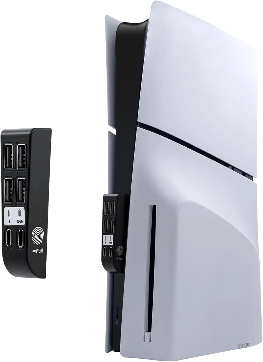 هاب USB شش در یک NALACAL برای کنسول PS5 Slim، آداپتور توسعه پرسرعت با 1 پورت Type-C دیتا، 1 پورت Type-C شارژ و 4 پورت USB-A 2.0 – سازگار با لوازم جانبی PS5 Slim (مشکی)