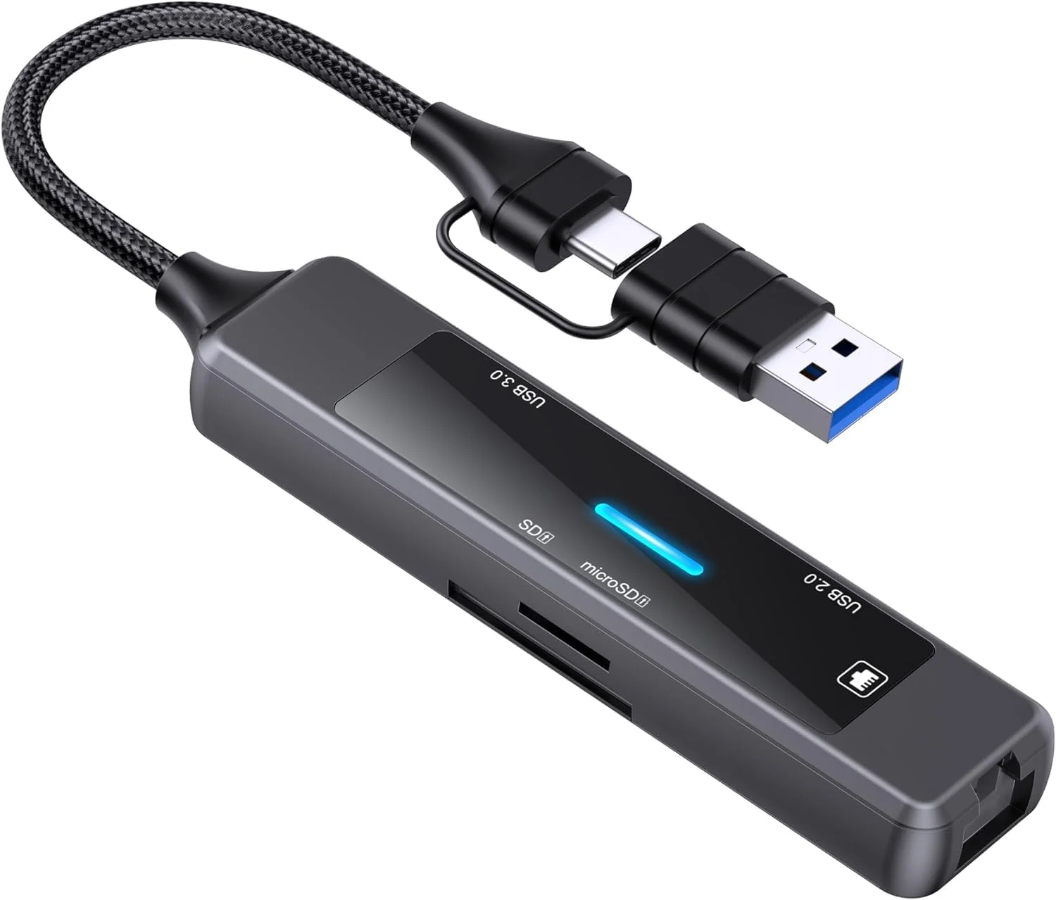 آداپتور هاب USB C نالاکال، دانگل ایستگاه داک چند پورت USB C، کارت خوان اترنت نوع USB C داک اسپلیتر 3.0 و 2.0، برای لپ تاپ مک بوک پرو ایر PC HP