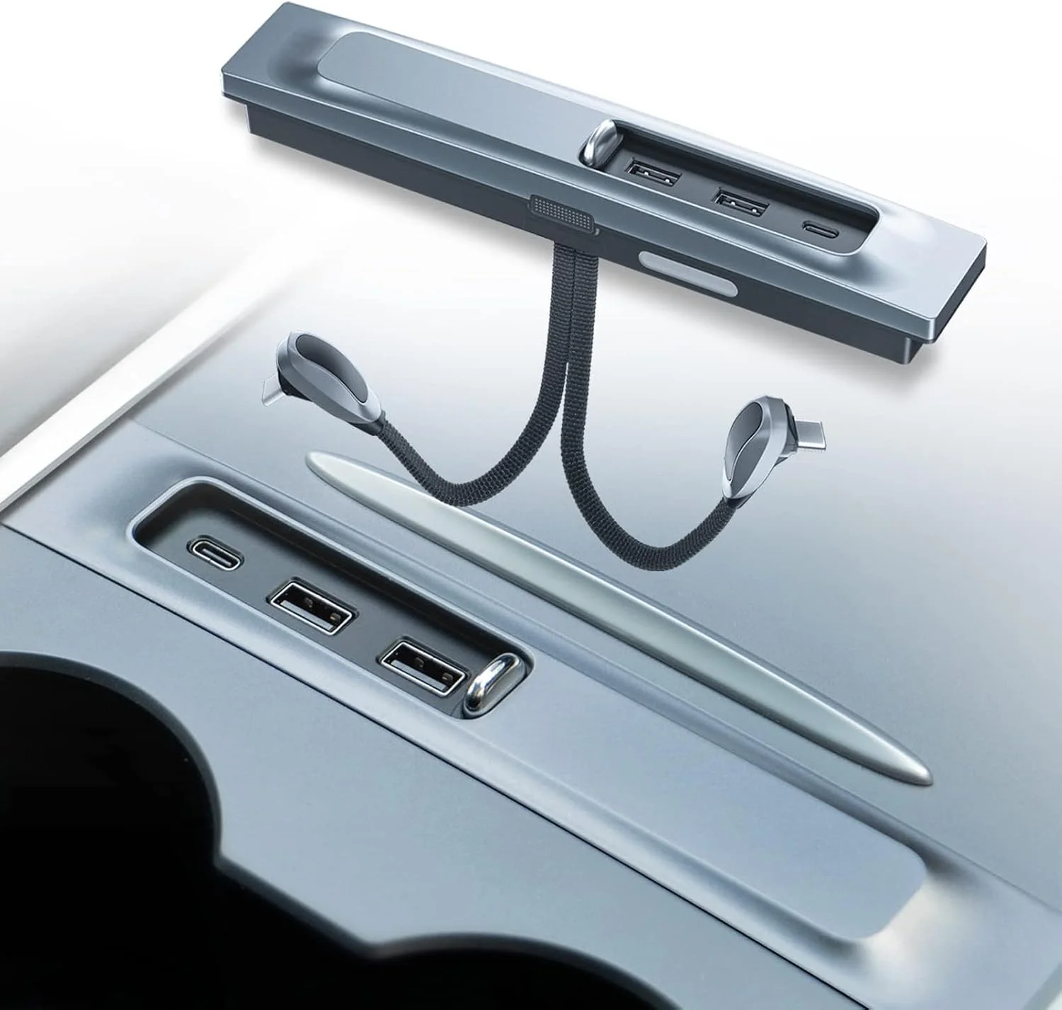 هاب USB تسلا NALACAL 3 در 1 با پورت شارژ سریع PD برای مدل 3 (2017-2023) / مدل Y (2020-2023)