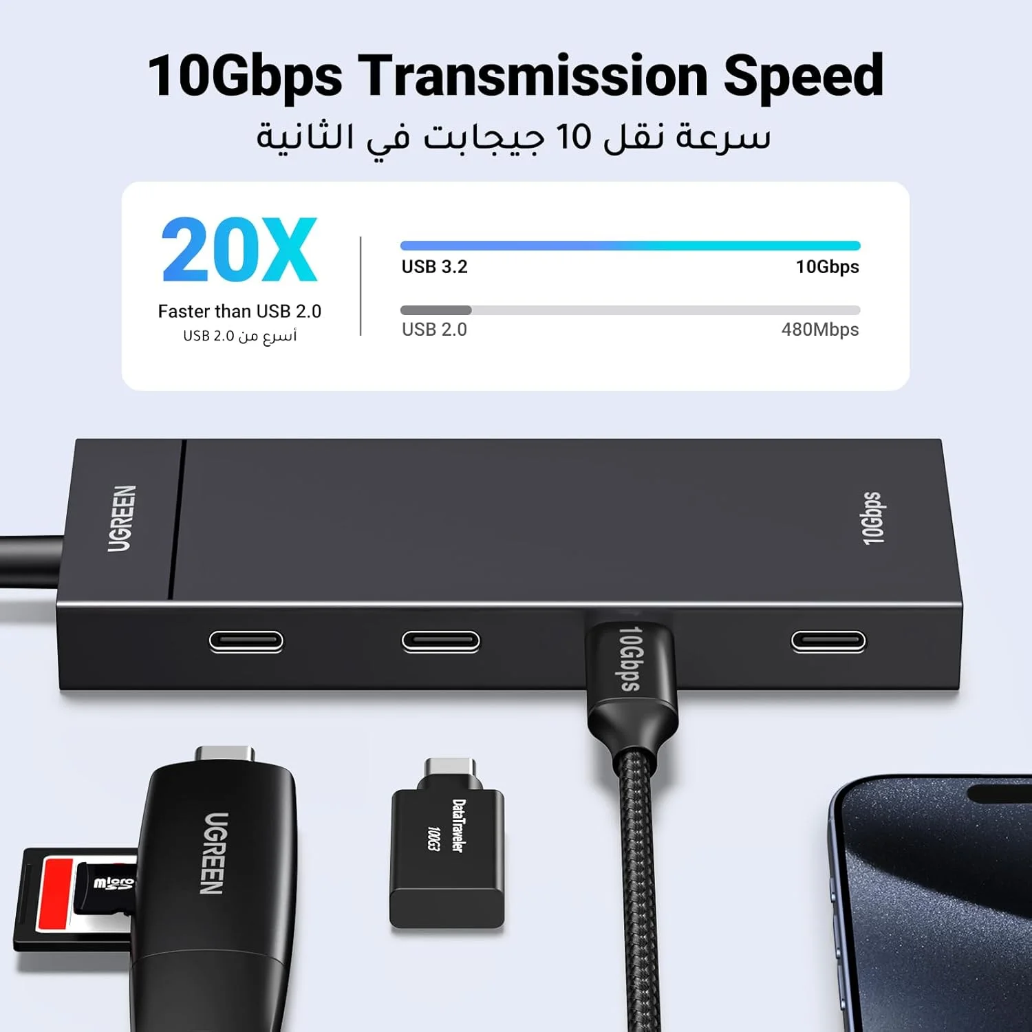 هاب USB C یوگرین 10 گیگابیت بر ثانیه، آداپتور 4 پورت Type C 3.2 Gen 2، هاب USB پرسرعت، توسعه دهنده آداپتور چند پورت برای لپ تاپ، کامپیوتر رومیزی، ایکس باکس، PS5، ماوس، کیبورد، فلش درایو، یو دیسک، پرینتر هاب USB C یوگرین 10 گیگابیت بر ثانیه، آداپتور 4 پورت Type C 3.2 Gen 2، هاب USB پرسرعت، توسعه دهنده آداپتور چند پورت برای لپ تاپ، کامپیوتر رومیزی، ایکس باکس، PS5، ماوس، کیبورد، فلش درایو، یو دیسک، پرینتر