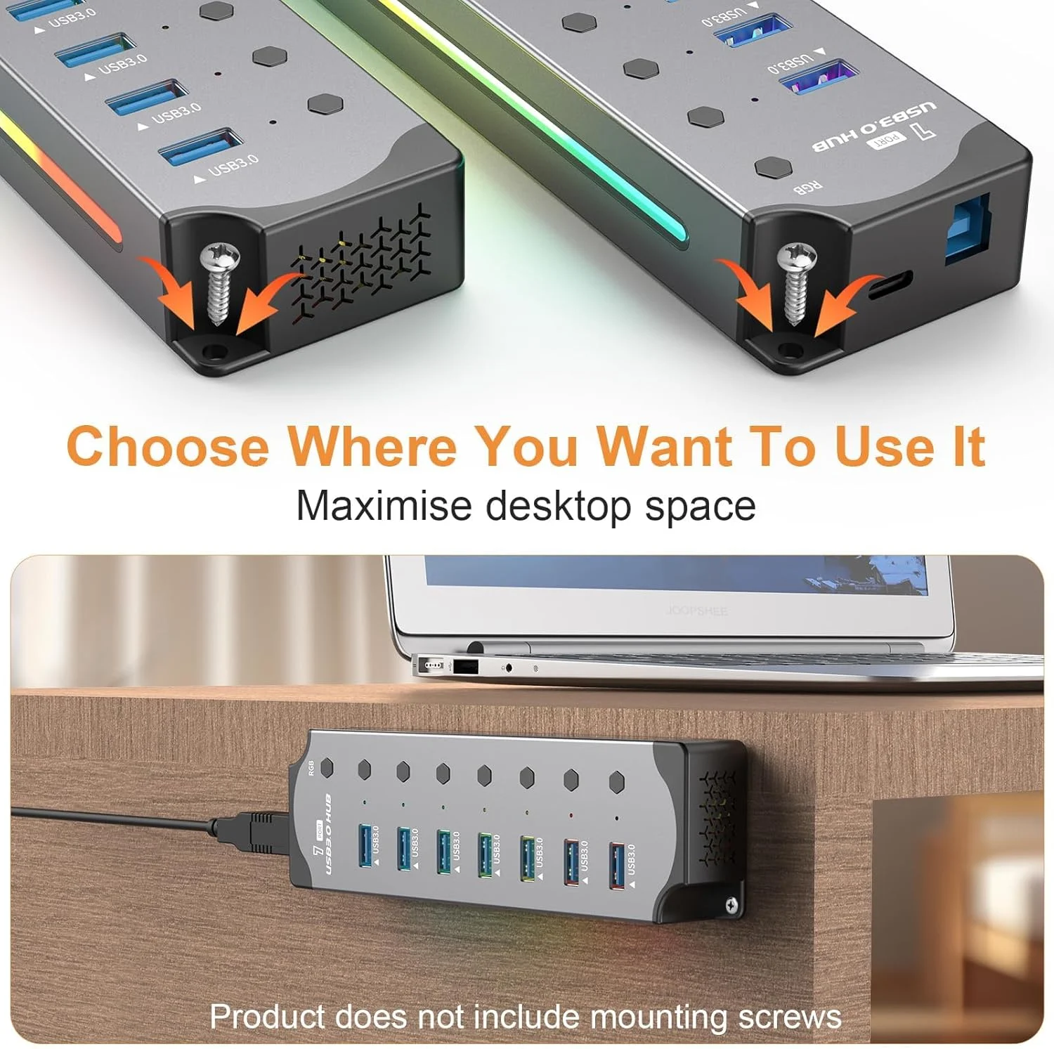 هاب USB 3.0 NALACAL، هاب اسپلیتر 7 پورت با بدنه آلومینیومی، دارای کلیدهای روشن/خاموش LED جداگانه، کابل 1 متری برای لپ تاپ/کامپیوتر/فلش درایو/هارد دیسک موبایل هاب USB 3.0 NALACAL، هاب اسپلیتر 7 پورت با بدنه آلومینیومی، دارای کلیدهای روشن/خاموش LED جداگانه، کابل 1 متری برای لپ تاپ/کامپیوتر/فلش درایو/هارد دیسک موبایل