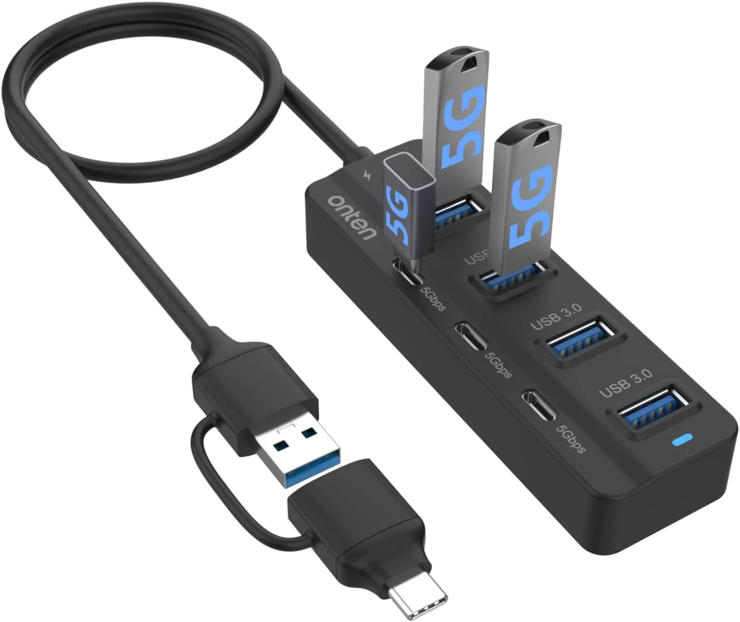 هاب USB-A به USB-C، هاب 7 پورت (USB-C)