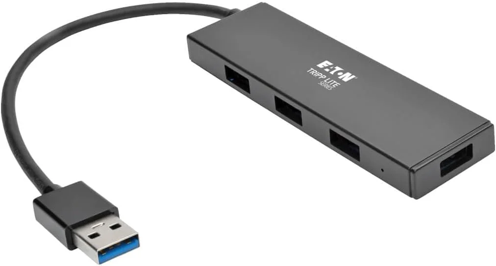هاب USB 3.0 فوق سریع باریک قابل حمل 4 پورت Eaton Tripp Lite با کابل داخلی (U360-004-SLIM)