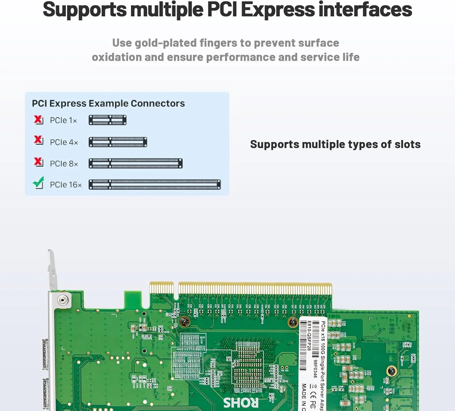 کارت شبکه فیبر نوری 10 گیگابیت با چیپ Broadcom BCM57810S، آداپتور اترنت پورت SFP+ دوگانه، پورت نوری PCIE X8، پشتیبانی از Windows server/Linux/Vmware (همراه با 2 عدد ماژول نوری تک حالته)
