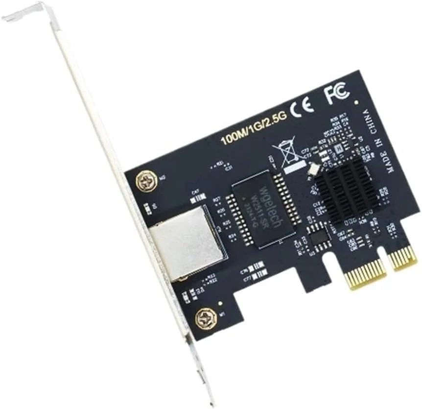 کارت شبکه 2.5G مدل RTL8125B گیگابیتی RJ45 با سرعت 2500Mbps و 1Gbps/2.5Gbps