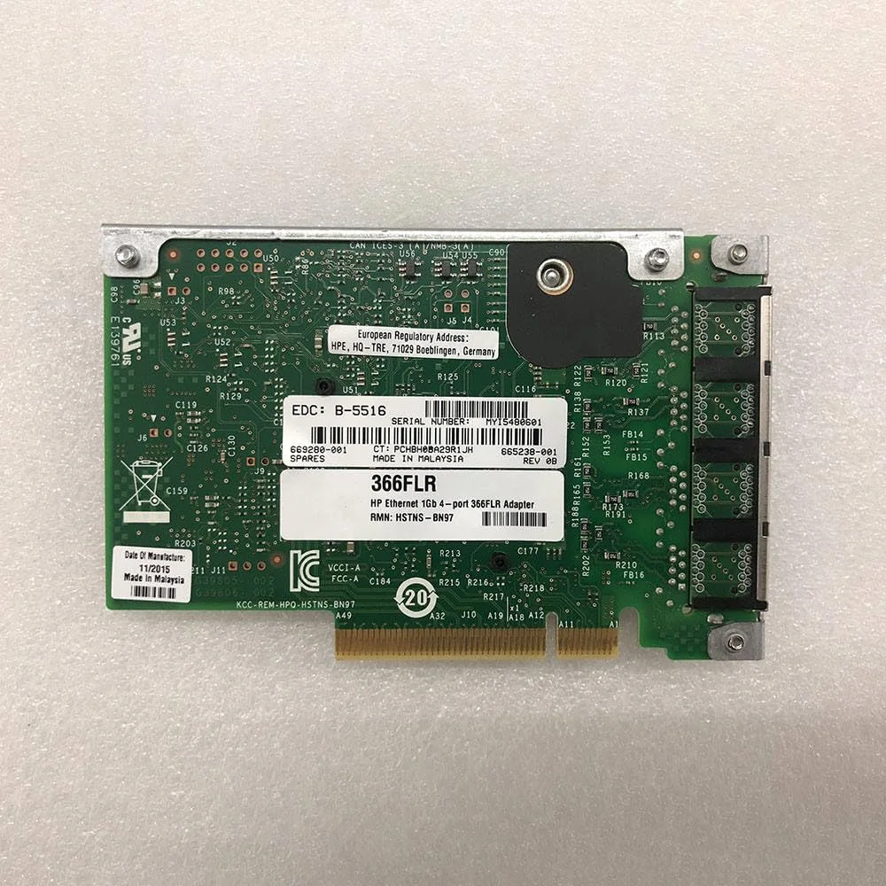 366FLR کارت شبکه چهار پورت گیگابیتی LAN 1GB 669280-001 665238-001 665240-B21