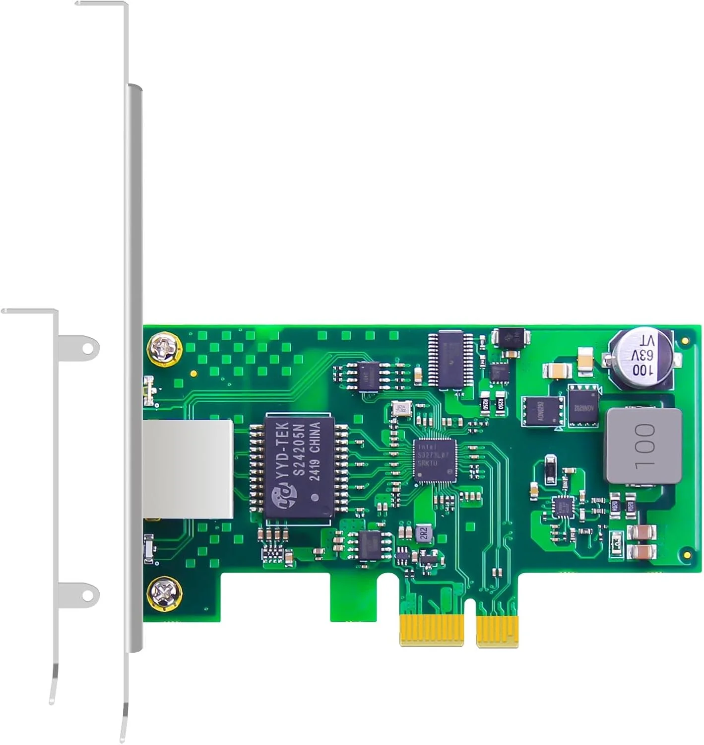 کارت شبکه 2.5 گیگابیتی GLOTRENDS ST7481 PoE+، پورت اترنت RJ45 LAN، رابط PCIE 3.1 X1، براکت استاندارد و نیمه ارتفاع