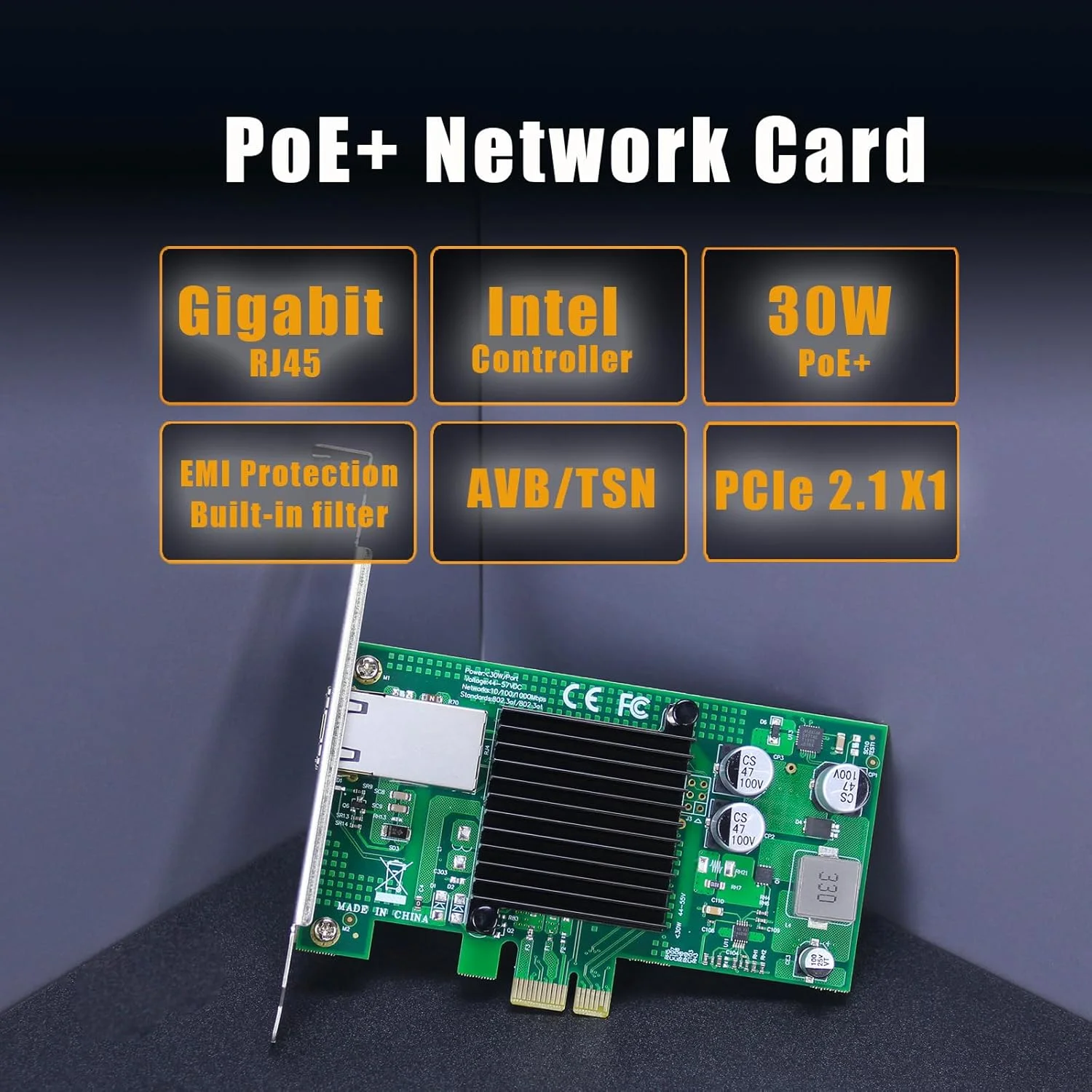 کارت شبکه GLOTRENDS ST7225 PoE+ با عملکرد AVB/TSN، پورت گیگابیتی اترنت RJ45 LAN، رابط PCIE 2.1 X1، براکت استاندارد و نیمه ارتفاع کارت شبکه GLOTRENDS ST7225 PoE+ با عملکرد AVB/TSN، پورت گیگابیتی اترنت RJ45 LAN، رابط PCIE 2.1 X1، براکت استاندارد و نیمه ارتفاع