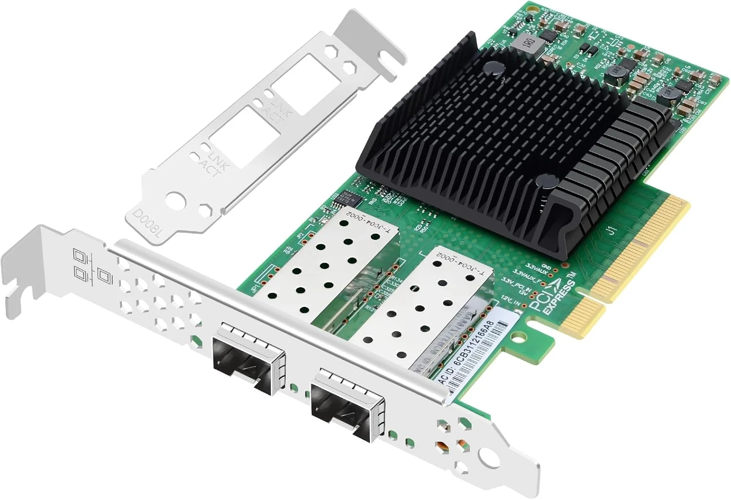 کارت شبکه فیبر نوری 25 گیگابیتی دو پورت SFP28 با چیپ Mellanox ConnectX4 Lx، آداپتور اترنت PCIE X8 با 2 پورت نوری، پشتیبانی از Windows Server/Linux/Vmware