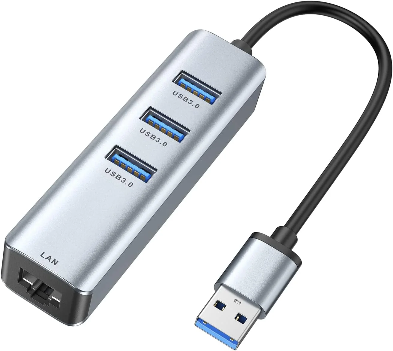 آداپتور USB 3.0 به اترنت، هاب 3 پورت USB 3.0 با آداپتور اترنت گیگابیتی RJ45 10/100/1000، پشتیبانی از ویندوز 10، 8.1، مک او اس، سرفیس پرو، لینوکس، کروم بوک و غیره