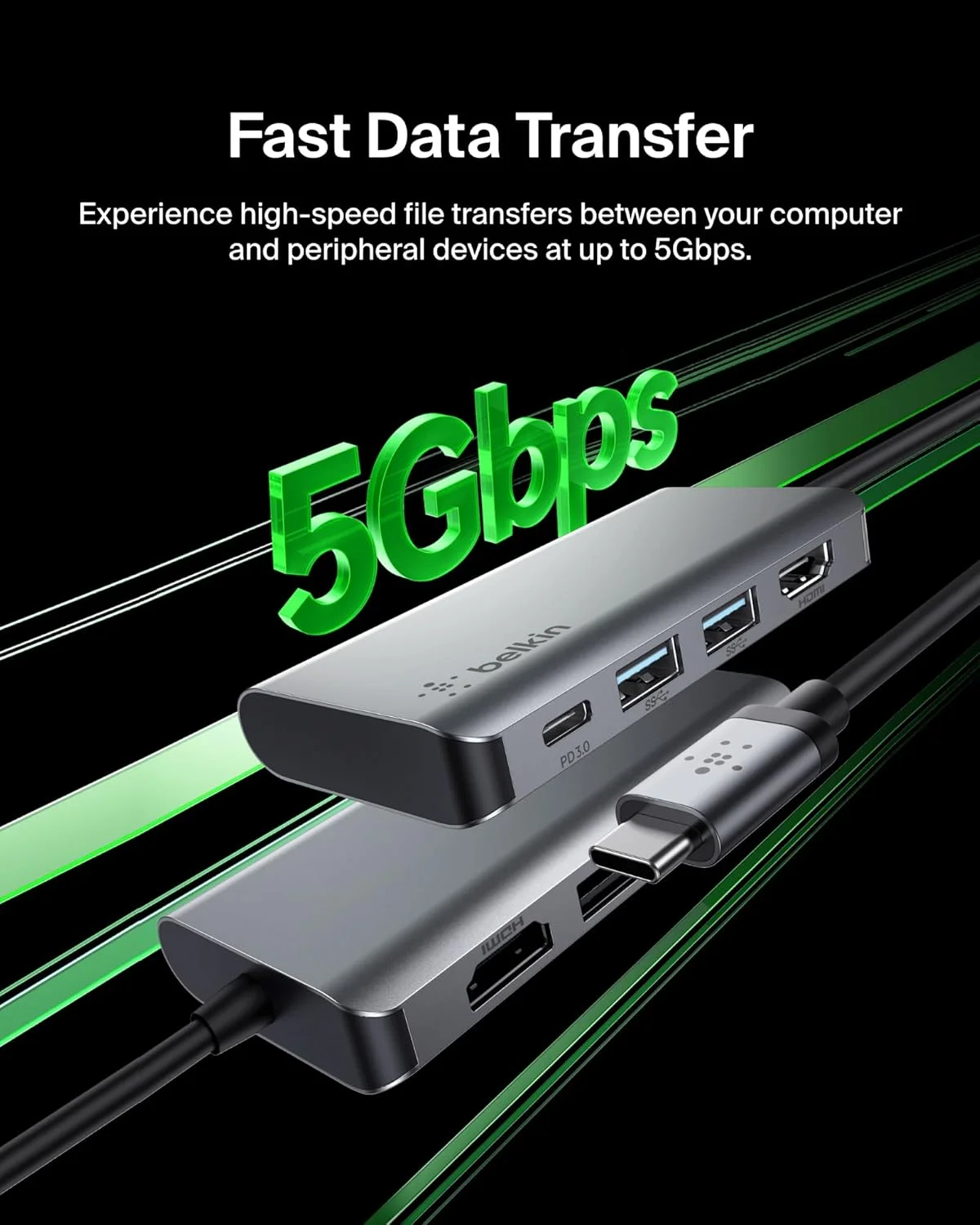 هاب USB C بلکین، داک لپ تاپ 4 در 1 با پورت های متعدد شامل HDMI 4K، ایستگاه اتصال USB C با توان عبوری 100 وات، 2 پورت USB A برای مک بوک پرو، ایر، آیپد پرو، کروم بوک و غیره هاب USB C بلکین، داک لپ تاپ 4 در 1 با پورت های متعدد شامل HDMI 4K، ایستگاه اتصال USB C با توان عبوری 100 وات، 2 پورت USB A برای مک بوک پرو، ایر، آیپد پرو، کروم بوک و غیره