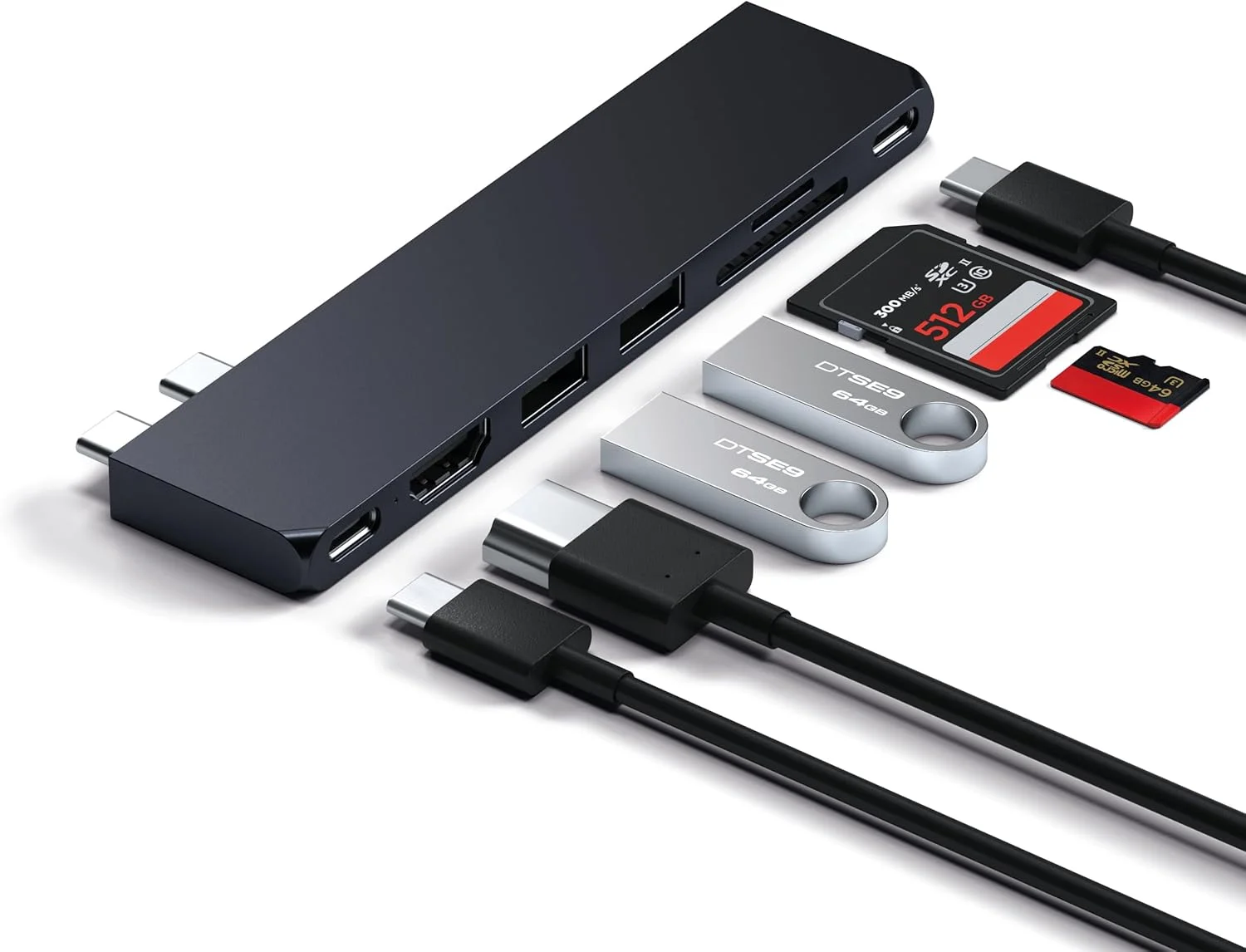 هاب USB-C باریک 7 در 1 SATECHI USB4 Pro با حداکثر 6K@60Hz، شارژ 100W PD، انتقال سریع داده، USB 3.2 Gen2، HDMI 4K، کارت خوان SD/MicroSD - برای MacBook Air & Pro - Midnight هاب USB-C باریک 7 در 1 SATECHI USB4 Pro با حداکثر 6K@60Hz، شارژ 100W PD، انتقال سریع داده، USB 3.2 Gen2، HDMI 4K، کارت خوان SD/MicroSD - برای MacBook Air & Pro - Midnight