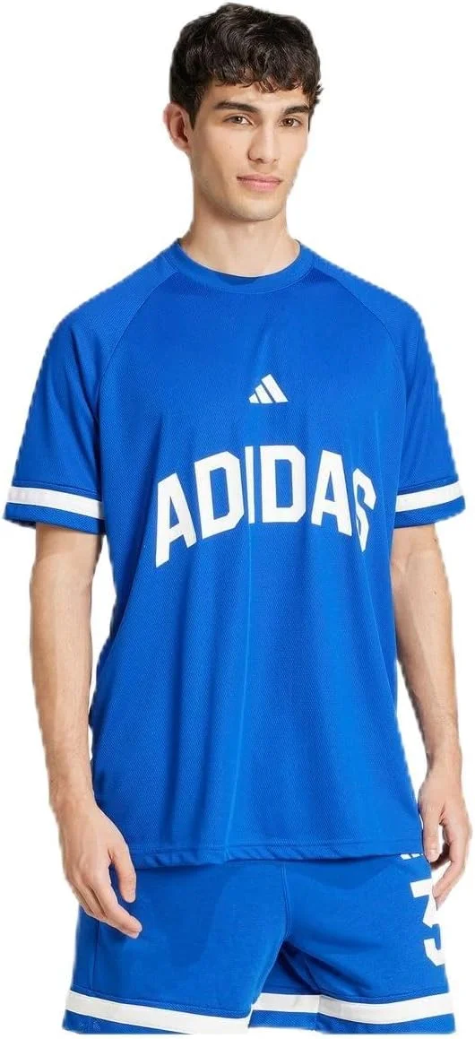 تی شرت مردانه آدیداس مدل Seasonal Essentials Us Sport آبی، سایز XL