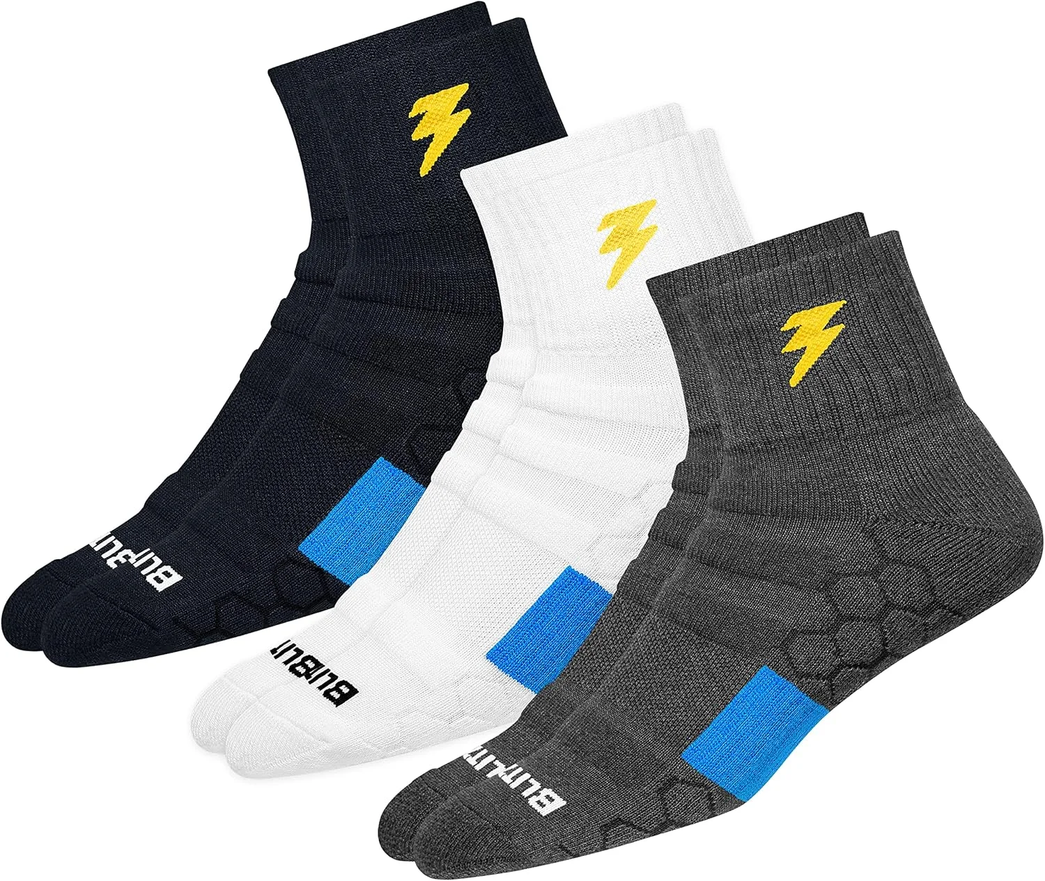 جوراب ورزشی عملکردی پیشرفته بلیتزساکس (بدمینتون، دویدن، باشگاه و تمرینات داخل سالن)، بسته 3 عددی