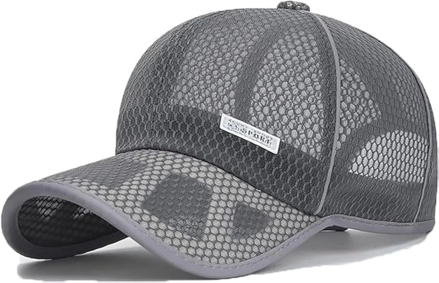 کلاه بیسبال توری مناسب آقایان و بانوان، کلاه ورزشی دویدن تابستانی، کلاه کامیون دار تنفسی با قابلیت خشک شدن سریع، کلاه دویدن فضای باز، کلاه ورزشی تنفسی قابل تنظیم، کلاه تنیس سبک وزن، خاکستری تیره