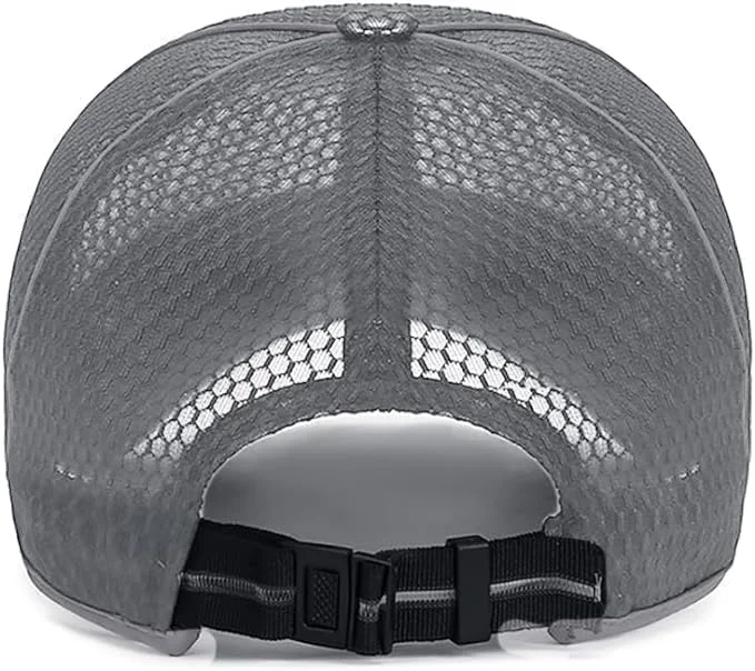 کلاه بیسبال توری مناسب آقایان و بانوان، کلاه ورزشی دویدن تابستانی، کلاه کامیون دار تنفسی با قابلیت خشک شدن سریع، کلاه دویدن فضای باز، کلاه ورزشی تنفسی قابل تنظیم، کلاه تنیس سبک وزن، خاکستری تیره