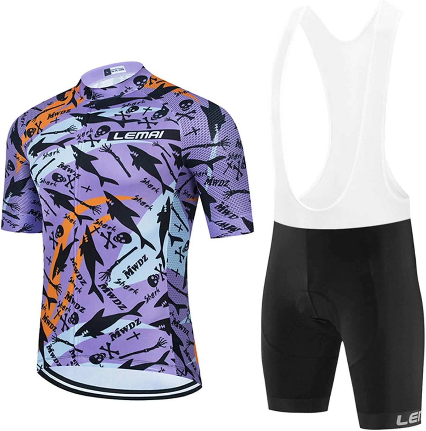 لباس دوچرخه سواری مردانه آستین کوتاه، لباس تنفسی با شورت پد ژله ای سه بعدی، لباس ورزشی فضای باز