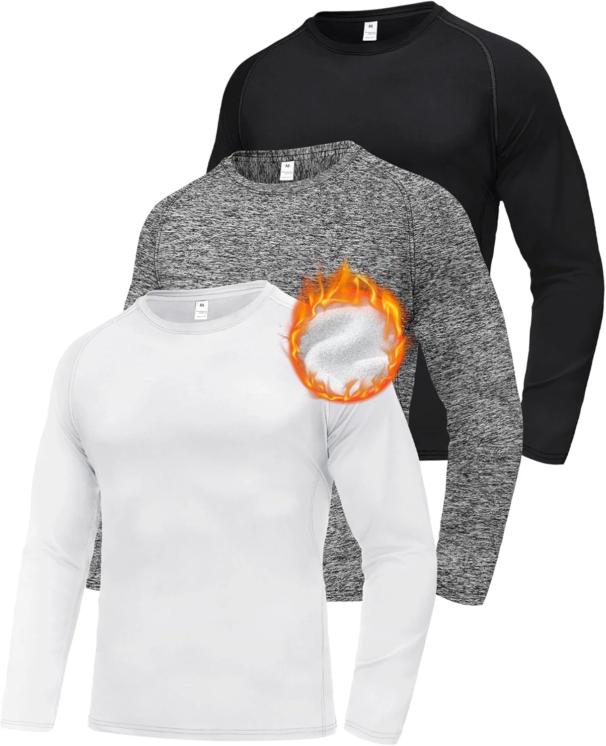 ست تی‌شرت آستین بلند مردانه 3-5 عددی، مناسب ورزش، ضد تعریق، محافظت در برابر آفتاب، مناسب استفاده روزمره، ماهیگیری، پیاده‌روی و شنا