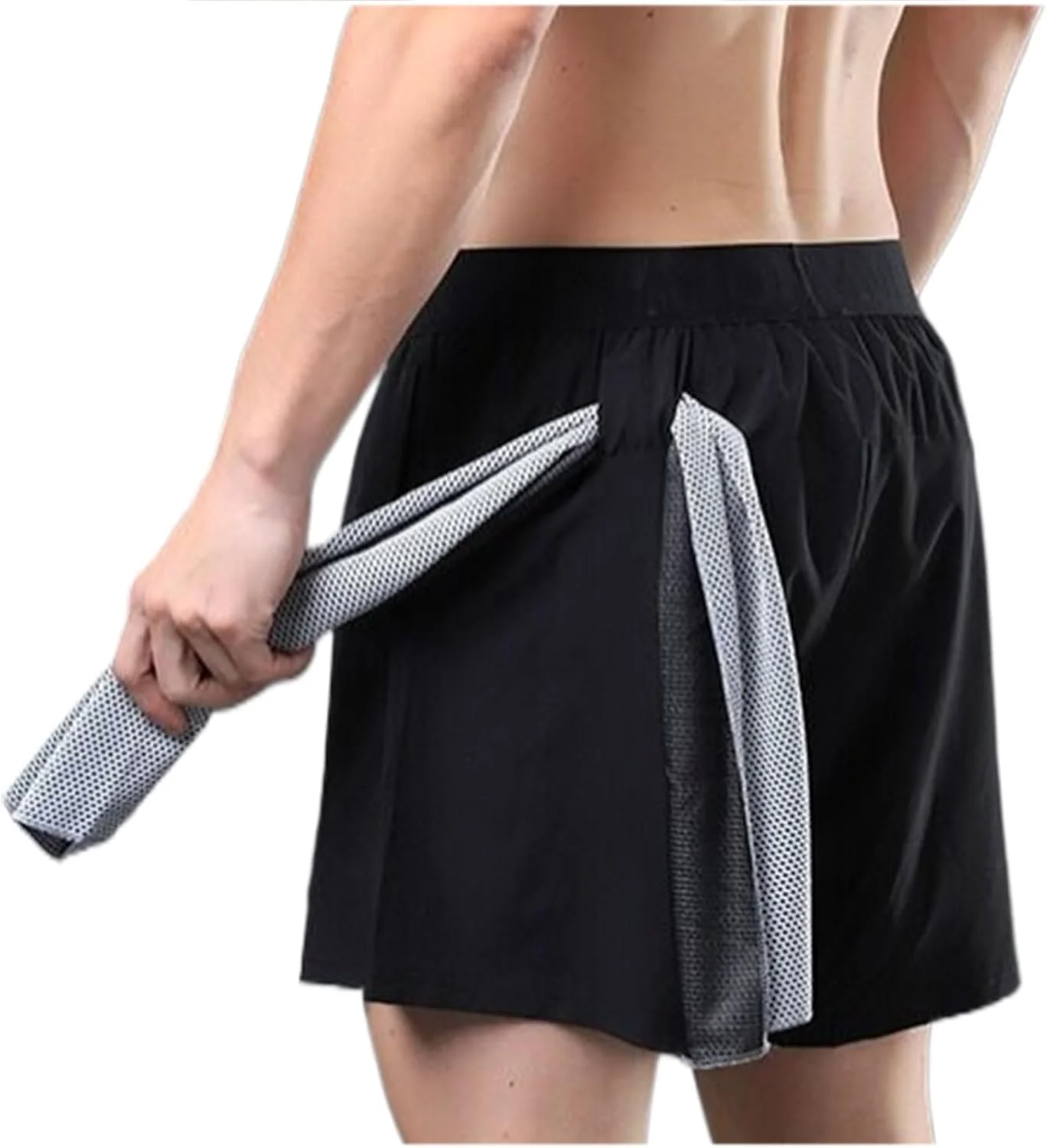 شلوارک ورزشی مردانه Cici، مناسب تمرینات ورزشی با جیب، قد 4 اینچ، جنس پلی استر