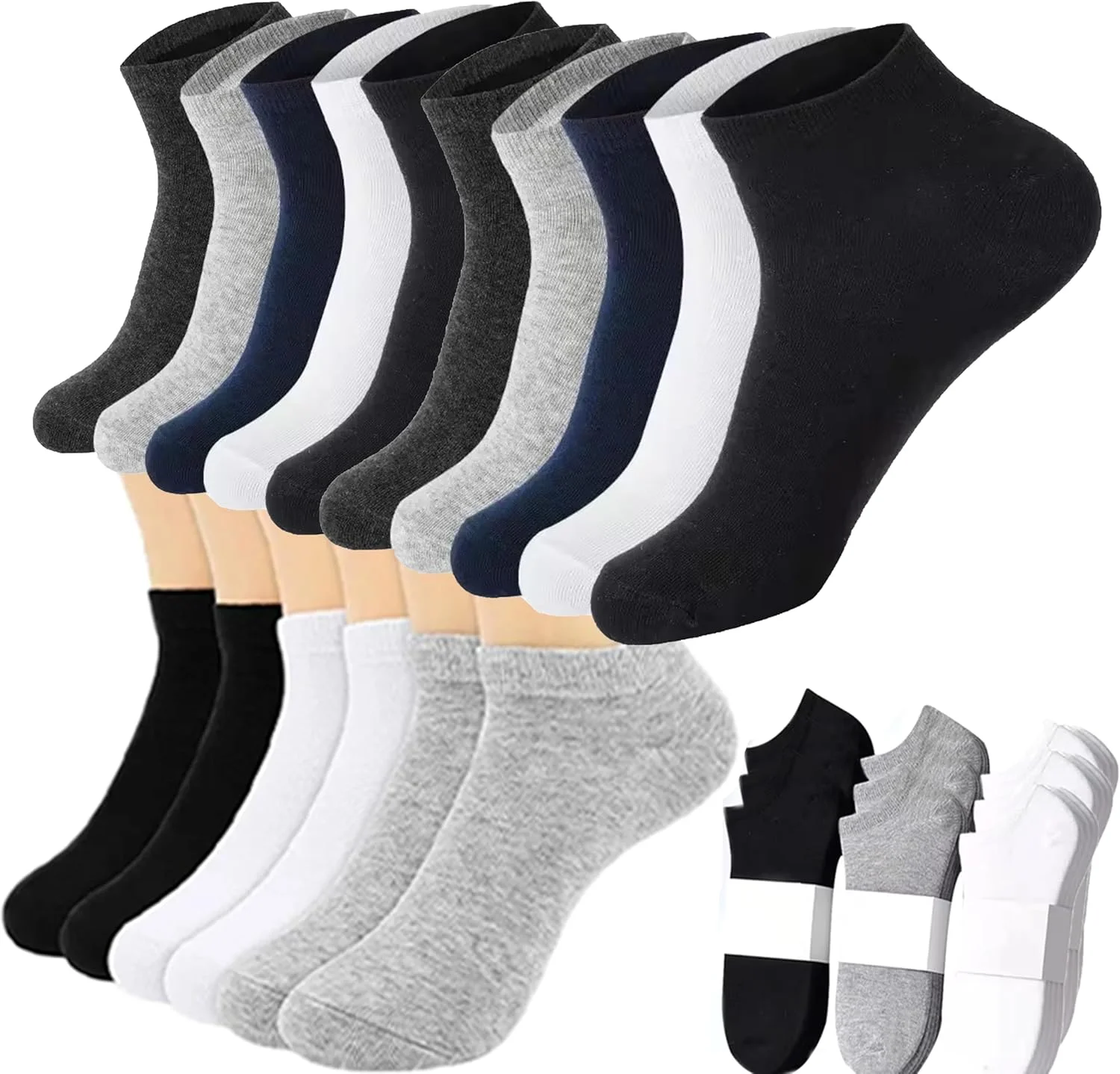 جوراب های راحت مردانه/زنانه، مناسب دویدن و ورزش، ساق کوتاه