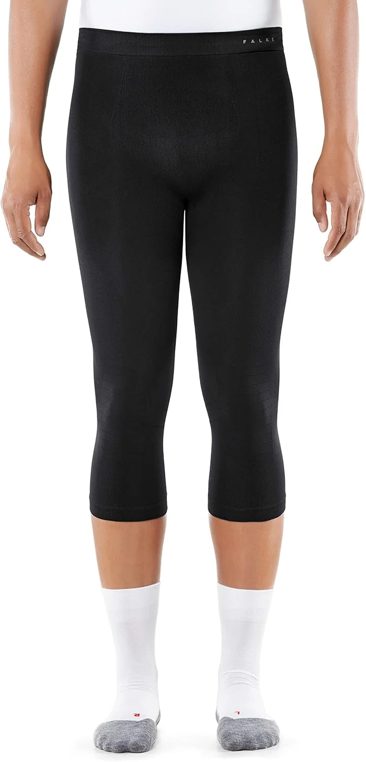 زیرشلواری مردانه سه ربع FALKE مدل Maximum Warm، لباس زیر حرارتی مشکی سرمه ای مناسب ورزش های زمستانی در فضای باز، اسکی، اسنوبرد، پیاده روی، دویدن، دوچرخه سواری، اسب سواری، 1 جفت