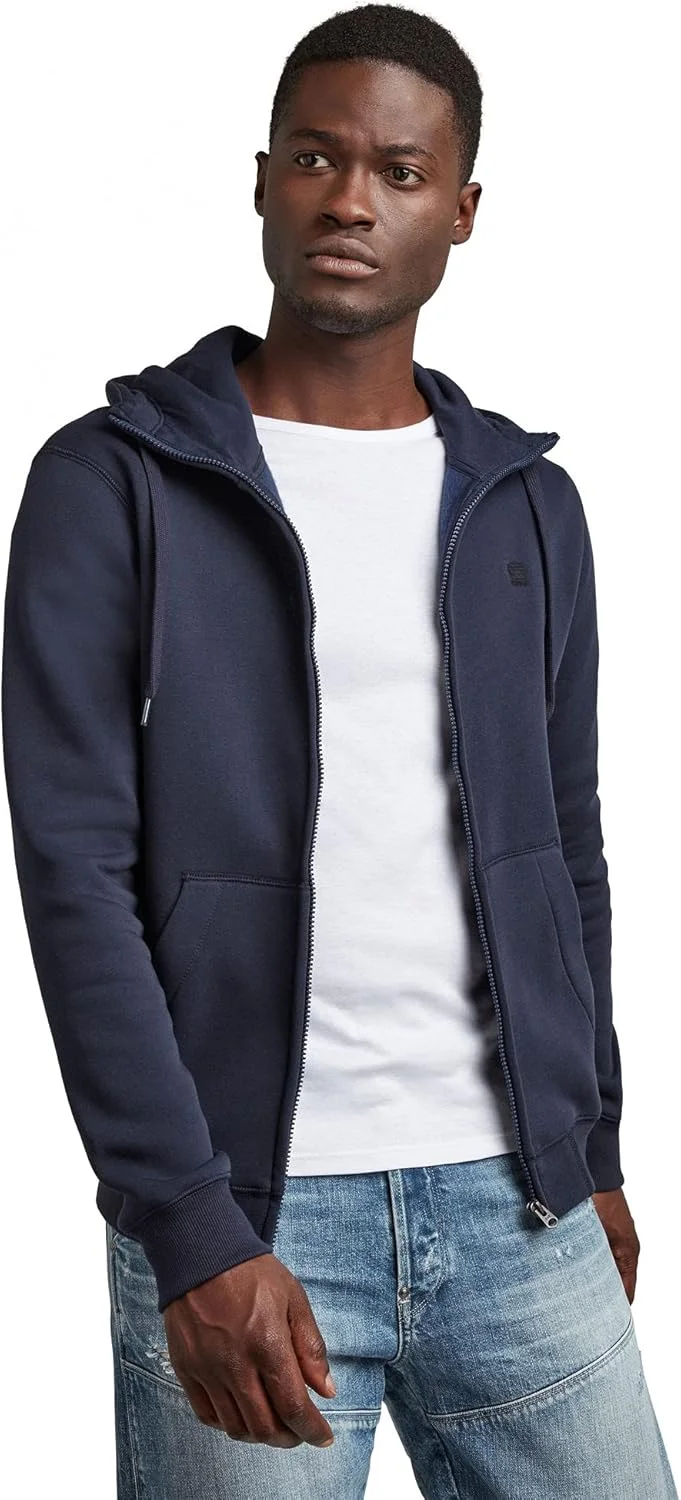 سویشرت زیپ‌دار مردانه G-Star Raw مدل Premium Core کلاه دار