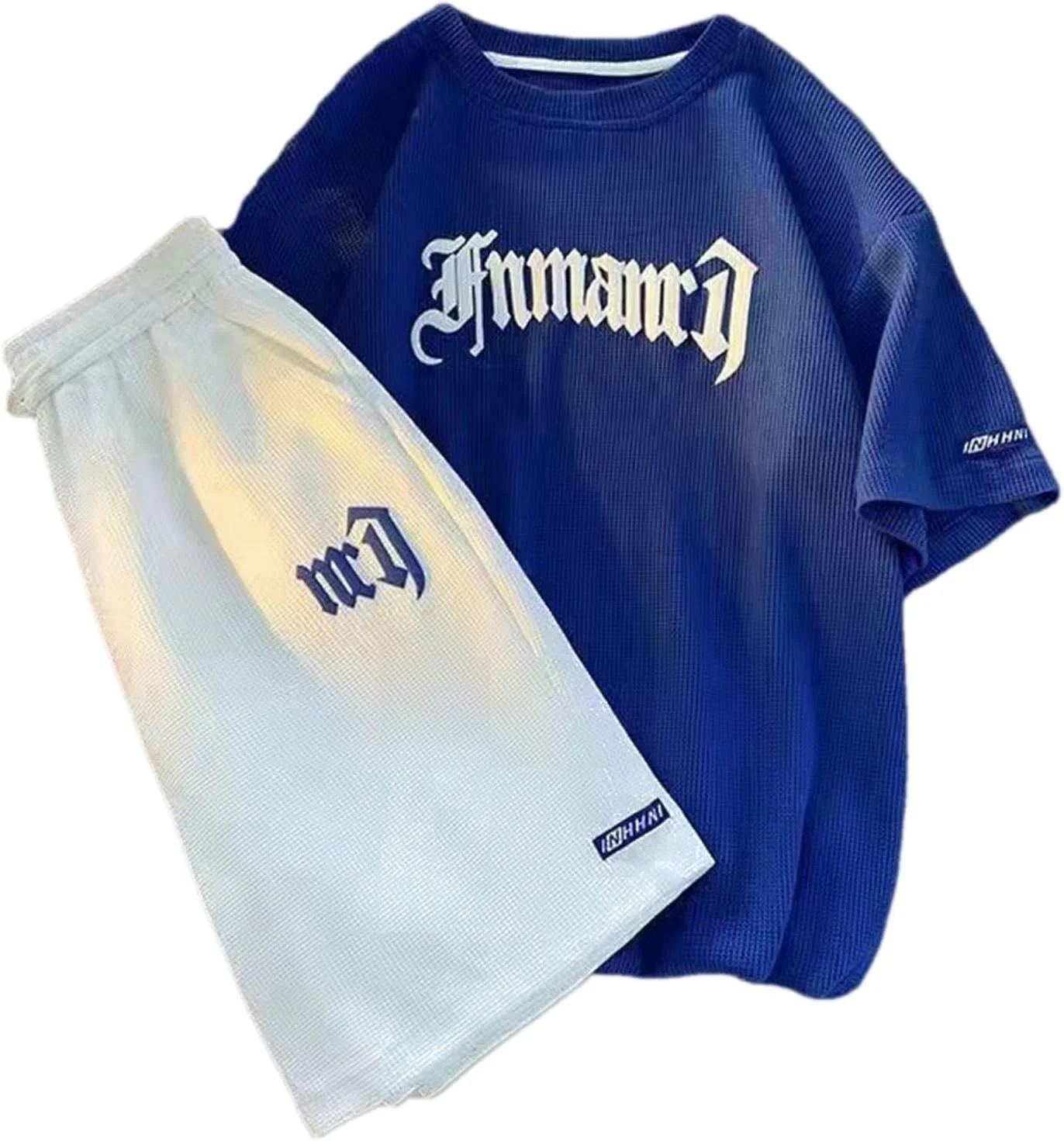 ست لباس ورزشی مردانه تیشرت و شلوارک دو تکه یقه گرد مناسب فصل تابستان