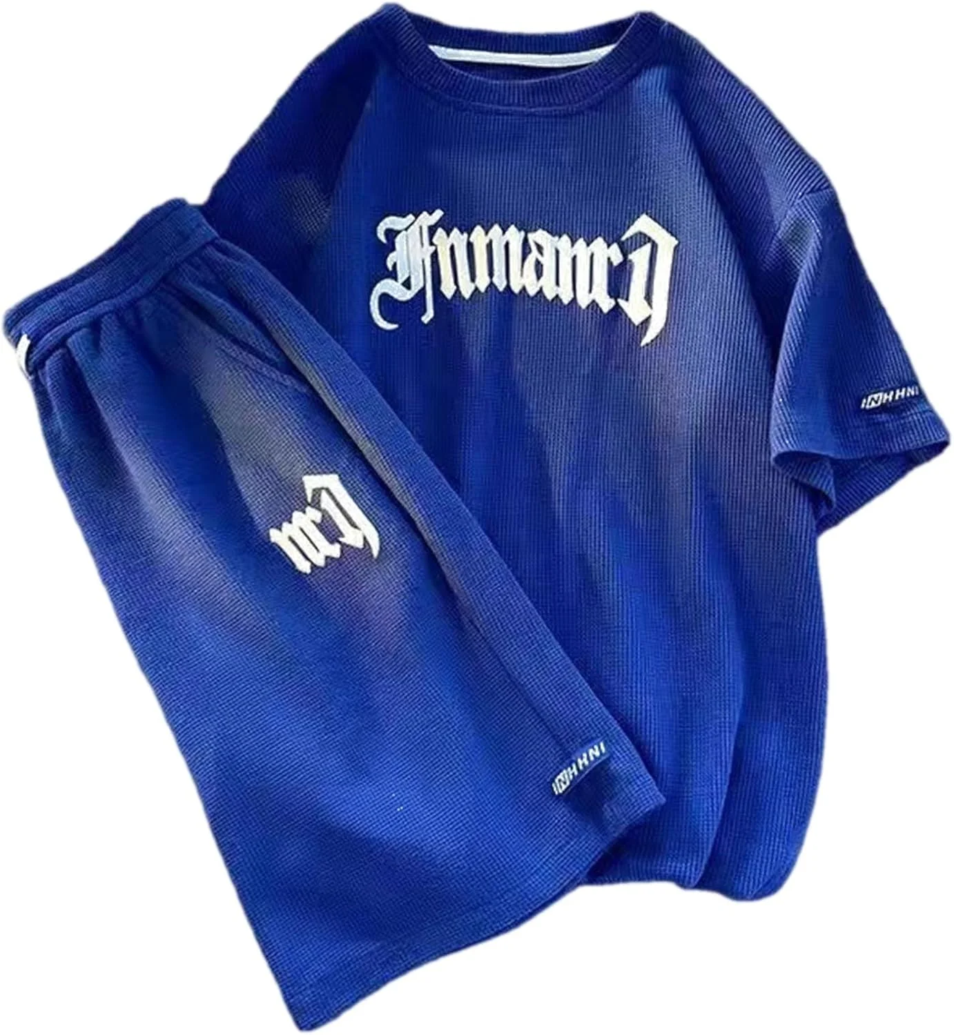 ست لباس ورزشی مردانه تیشرت و شلوارک دو تکه تابستانی یقه گرد