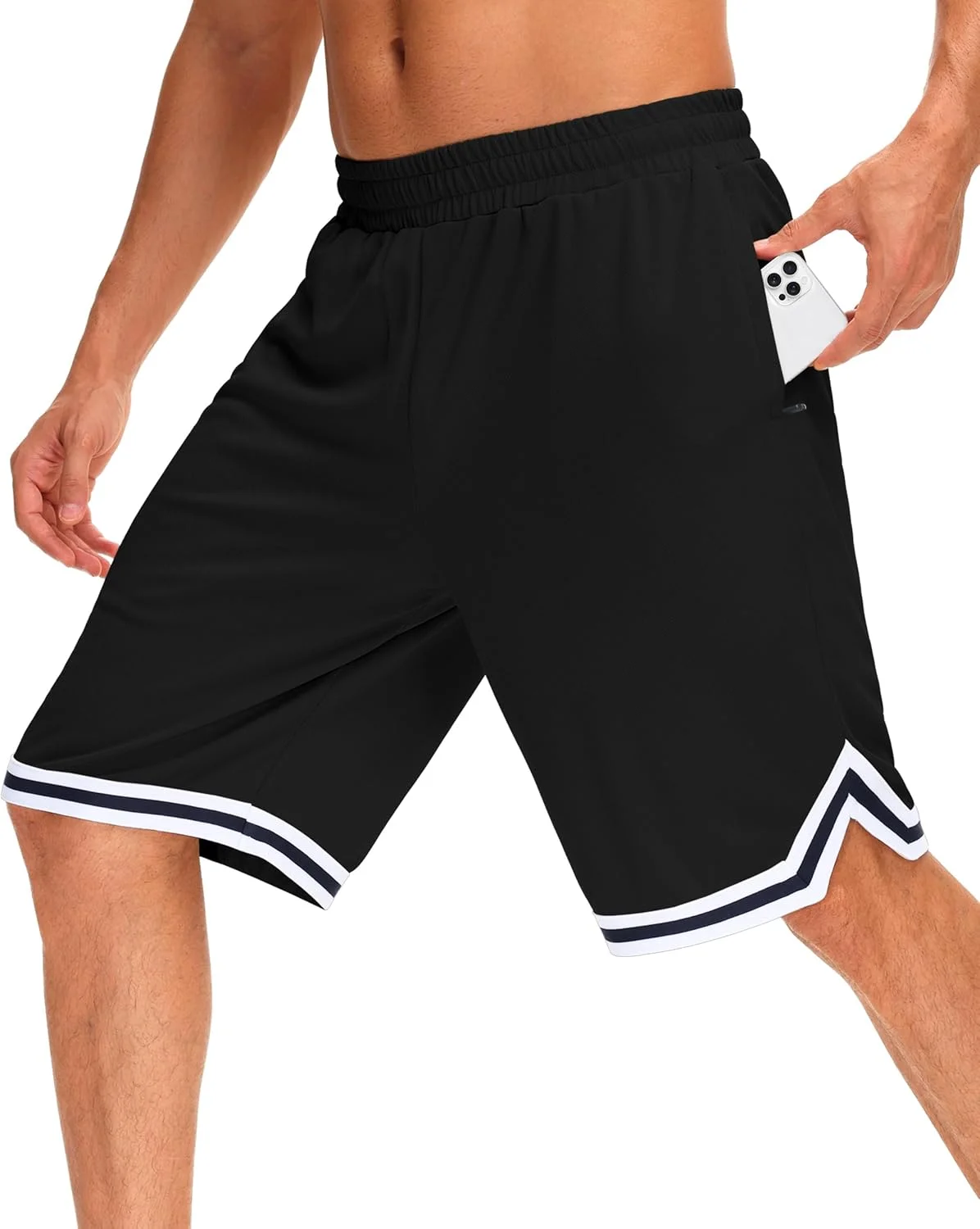 شورت ورزشی مردانه جیم لیگ، مناسب بسکتبال، تمرینات ورزشی و باشگاه، دارای جیب زیپ‌دار، خشک‌شونده سریع و سبک