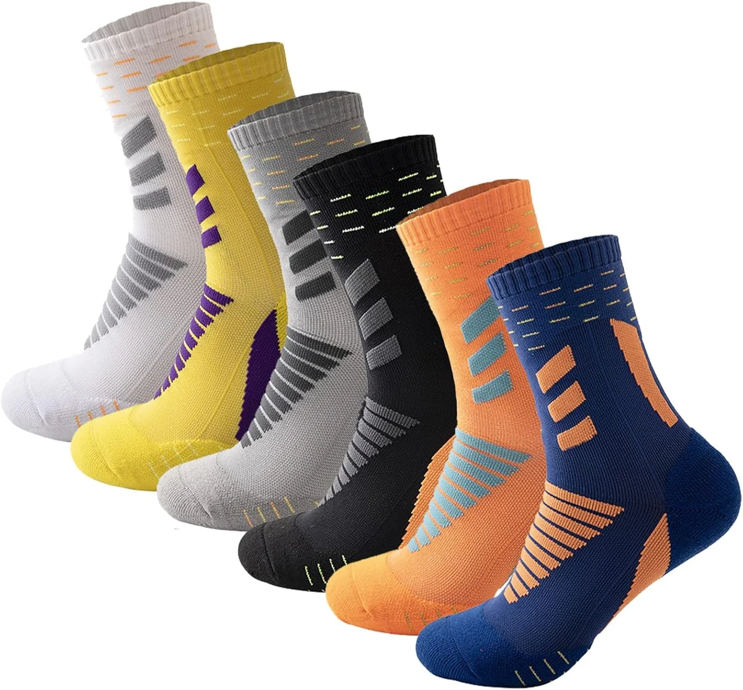 جوراب ورزشی مردانه KASTWAVE مناسب بسکتبال، دویدن و تمرین، جوراب نخی فشاری، جوراب ساق بلند ورزشی مردانه با عملکرد عالی، ضخیم، نرم و سبک، 4 جفت، چند رنگ