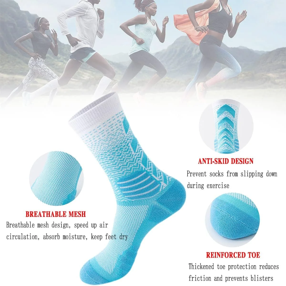 جوراب ورزشی مردانه KASTWAVE، 4 جفت جوراب ضخیم و بالشتک دار ورزشی بسکتبال، مناسب دویدن، سبک و تنفسی، جوراب فشاری تمرینی برای مردان و زنان جوراب ورزشی مردانه KASTWAVE، 4 جفت جوراب ضخیم و بالشتک دار ورزشی بسکتبال، مناسب دویدن، سبک و تنفسی، جوراب فشاری تمرینی برای مردان و زنان