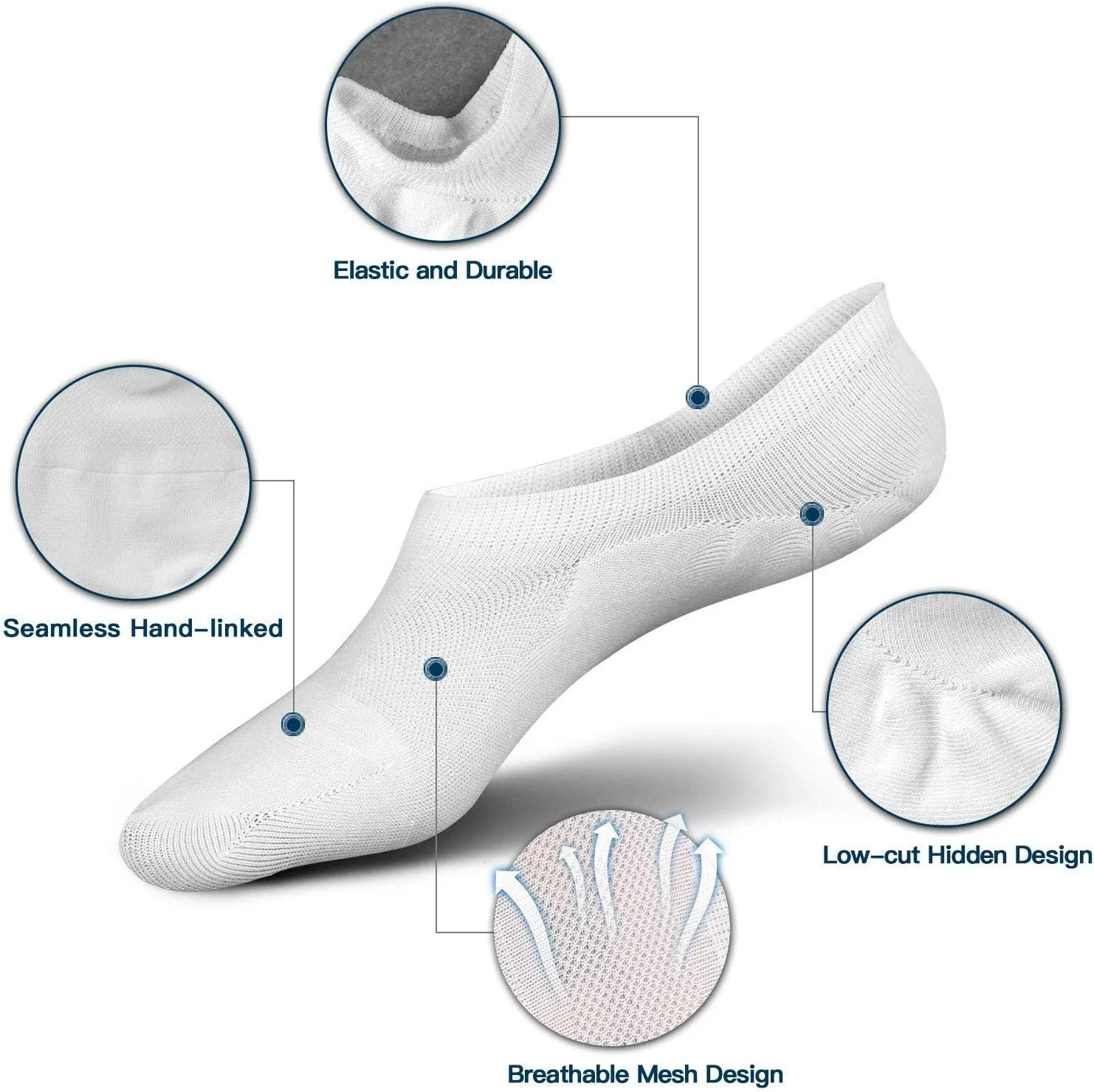 جوراب کالج مردانه، ضد لغزش، نخی، ساق کوتاه، نامرئی، روزمره، 6 جفت جوراب کالج مردانه، ضد لغزش، نخی، ساق کوتاه، نامرئی، روزمره، 6 جفت