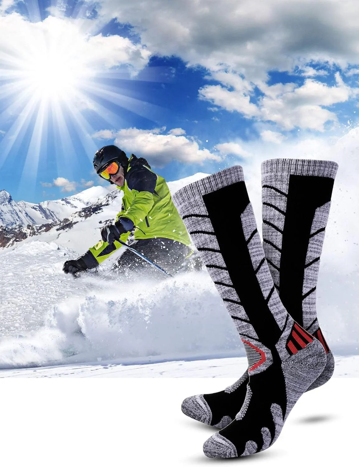 جوراب ساق بلند فشاری KASTWAVE، جوراب های راحت ورزشی، مناسب برای جوراب های اسکی ورزشی، جوراب های اسنوبرد، جوراب های ساق پا اسکی، جوراب های بلند زمستانی برای مردان و زنان ورزش دویدن مسافرت (2 جفت) جوراب ساق بلند فشاری KASTWAVE، جوراب های راحت ورزشی، مناسب برای جوراب های اسکی ورزشی، جوراب های اسنوبرد، جوراب های ساق پا اسکی، جوراب های بلند زمستانی برای مردان و زنان ورزش دویدن مسافرت (2 جفت)