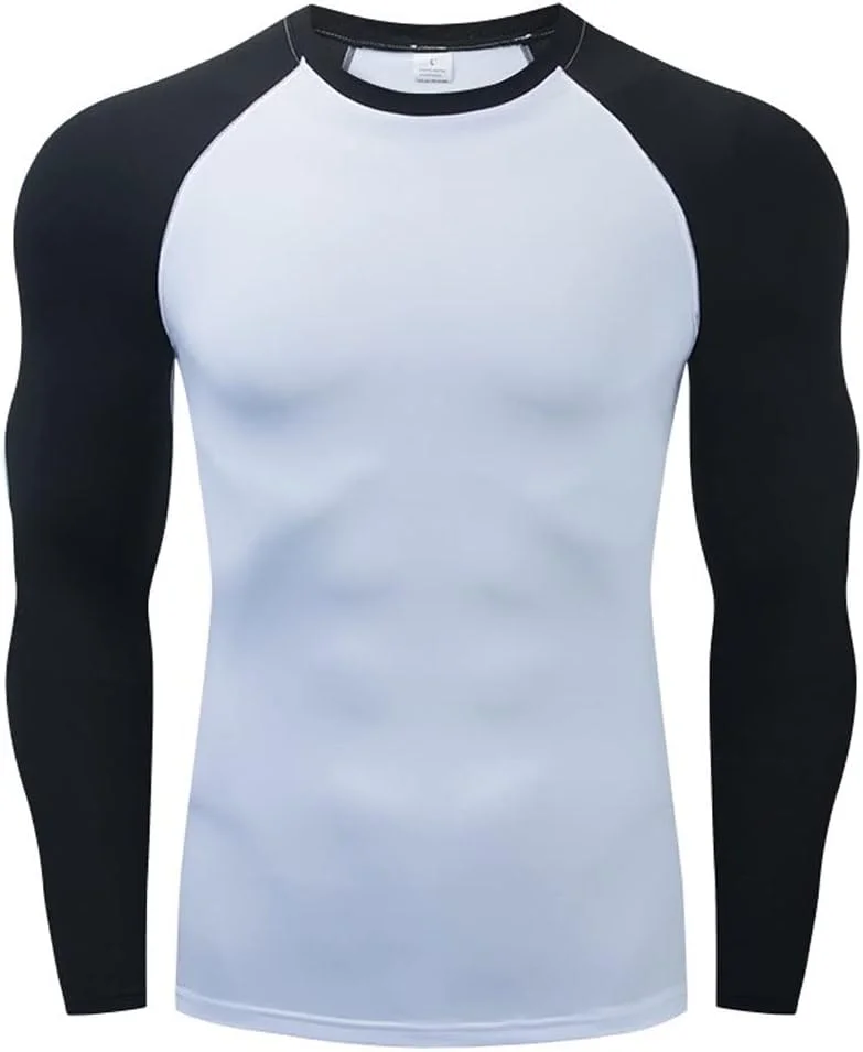 پیراهن آستین بلند مردانه مناسب دویدن و ورزش، پیراهن آستین بلند باشگاه ورزشی، لباس ورزشی فشرده و خشک شونده سریع برای تناسب اندام مردان (رنگ: Hortel، سایز: بزرگ)