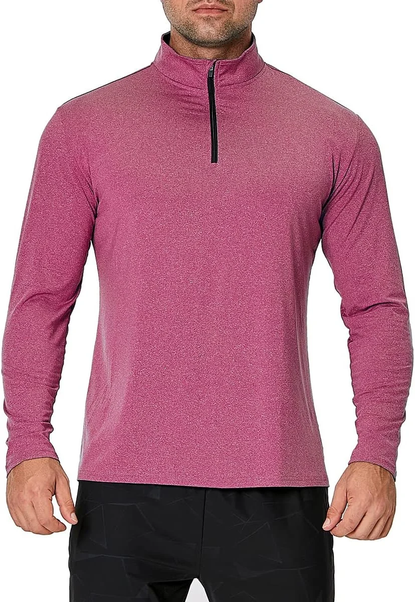 پیراهن آستین بلند مردانه NAVEKULL مناسب فضای باز، یقه زیپ‌دار، سبک، کشسان، مناسب ورزش، خشک‌شونده سریع، نرم و مناسب لایه زیرین