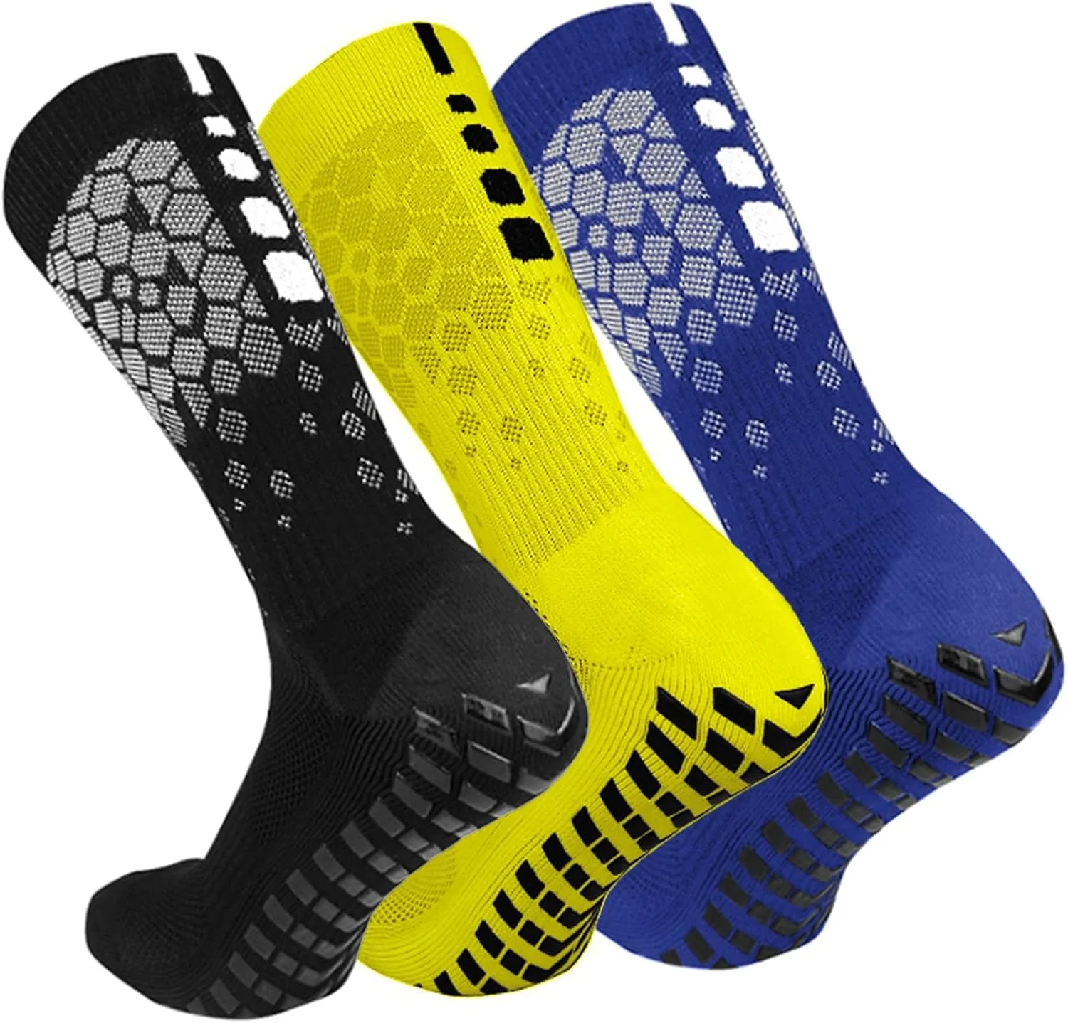 جوراب ورزشی فوتبال ضد لغزش NALACAL، 3 جفت جوراب فوتبال مردانه و زنانه، جوراب ورزشی بالشتک دار، جوراب ورزشی تنفسی با گیره برای فوتبال، بسکتبال، یوگا، دویدن، دوچرخه سواری