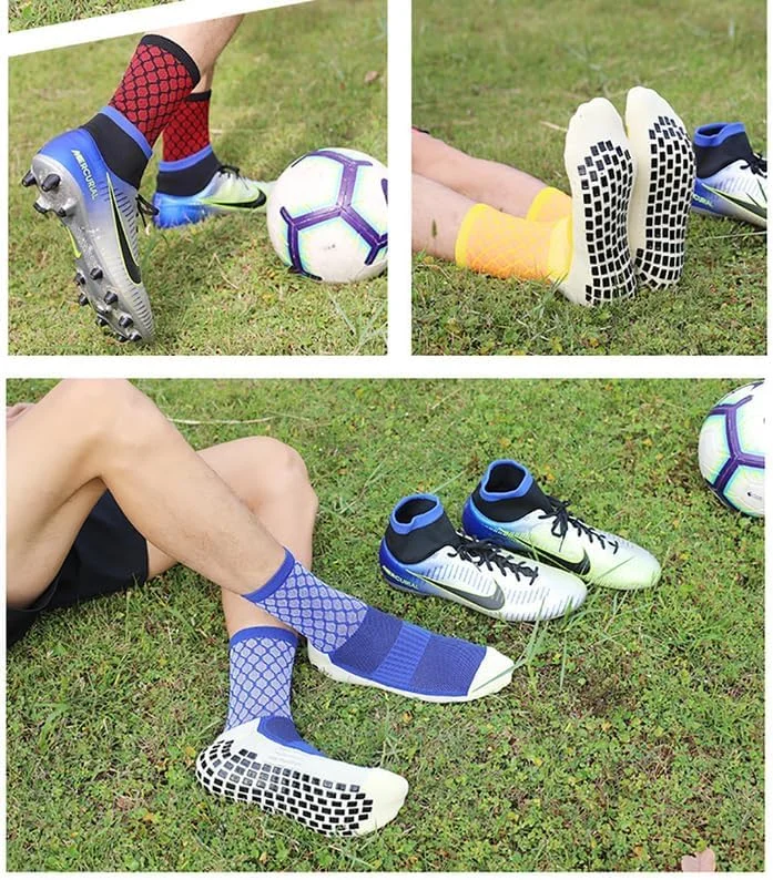 NALACAL جوراب ورزشی مچی ضد لغزش، جوراب فوتبال با پدهای ضد لغزش برای فوتبال جوانان و بزرگسالان، جوراب مردانه برای فوتبال، بسکتبال، هاکی، یوگا (6 جفت)