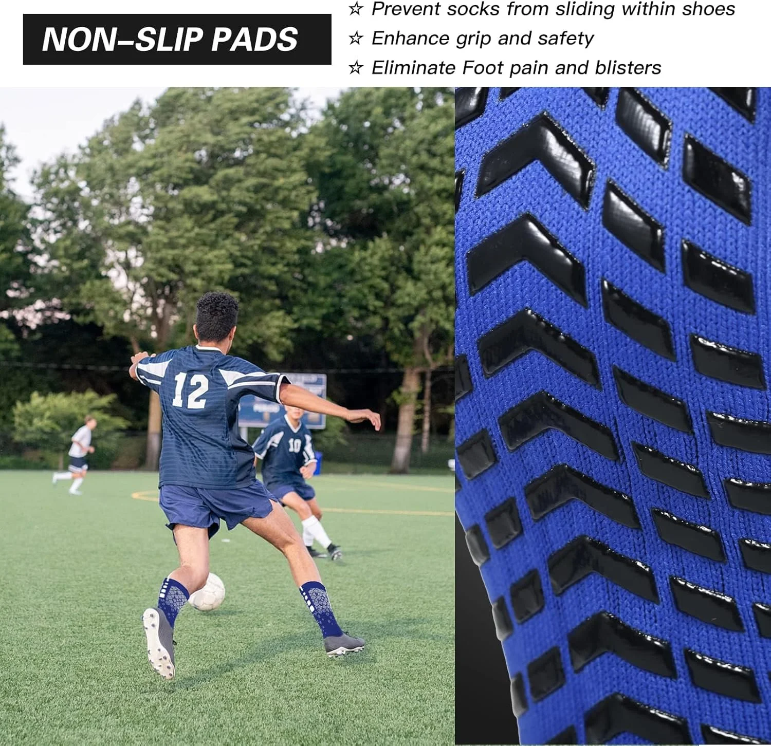 جوراب ورزشی فوتبال ضد لغزش NALACAL، 3 جفت جوراب فوتبال مردانه و زنانه، جوراب ورزشی بالشتک دار، جوراب ورزشی تنفسی با گیره برای فوتبال، بسکتبال، یوگا، دویدن، دوچرخه سواری جوراب ورزشی فوتبال ضد لغزش NALACAL، 3 جفت جوراب فوتبال مردانه و زنانه، جوراب ورزشی بالشتک دار، جوراب ورزشی تنفسی با گیره برای فوتبال، بسکتبال، یوگا، دویدن، دوچرخه سواری