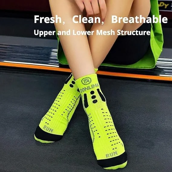 NALACAL 3 جفت جوراب ورزشی مردانه (سایز 37-44)، جوراب ساق بلند ضخیم و بالشتکی - ضد لغزش برای دویدن، پیاده روی، فوتبال، بسکتبال و ورزش های فضای باز - جوراب های رطوبت گیر