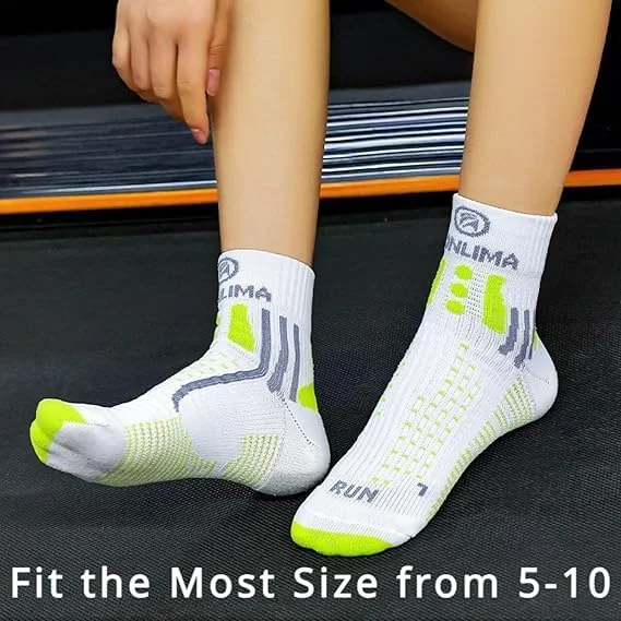 NALACAL 3 جفت جوراب ورزشی مردانه (سایز 37-44)، جوراب ساق بلند ضخیم و بالشتکی - ضد لغزش برای دویدن، پیاده روی، فوتبال، بسکتبال و ورزش های فضای باز - جوراب های رطوبت گیر