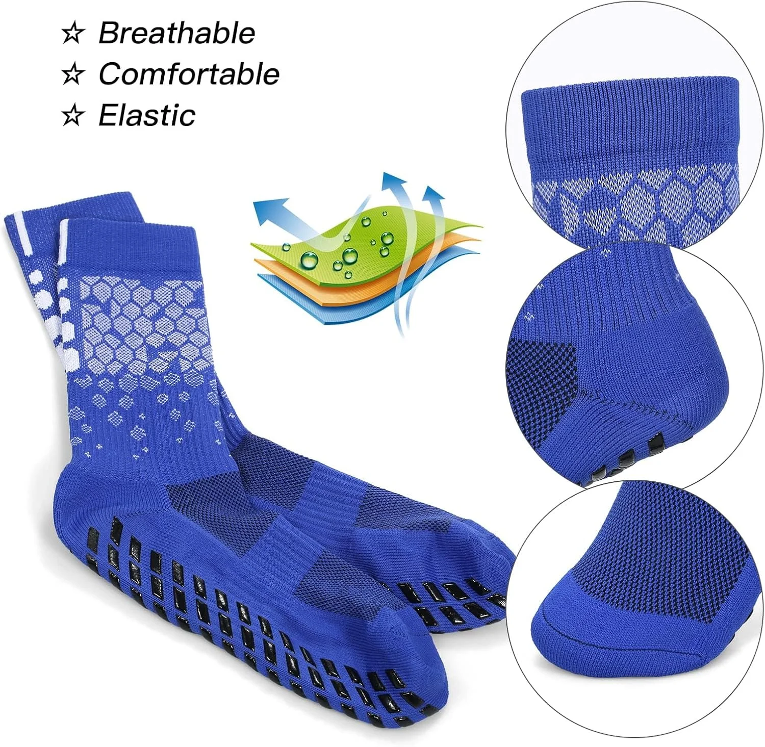 جوراب ورزشی فوتبال ضد لغزش NALACAL، 3 جفت جوراب فوتبال مردانه و زنانه، جوراب ورزشی بالشتک دار، جوراب ورزشی تنفسی با گیره برای فوتبال، بسکتبال، یوگا، دویدن، دوچرخه سواری جوراب ورزشی فوتبال ضد لغزش NALACAL، 3 جفت جوراب فوتبال مردانه و زنانه، جوراب ورزشی بالشتک دار، جوراب ورزشی تنفسی با گیره برای فوتبال، بسکتبال، یوگا، دویدن، دوچرخه سواری