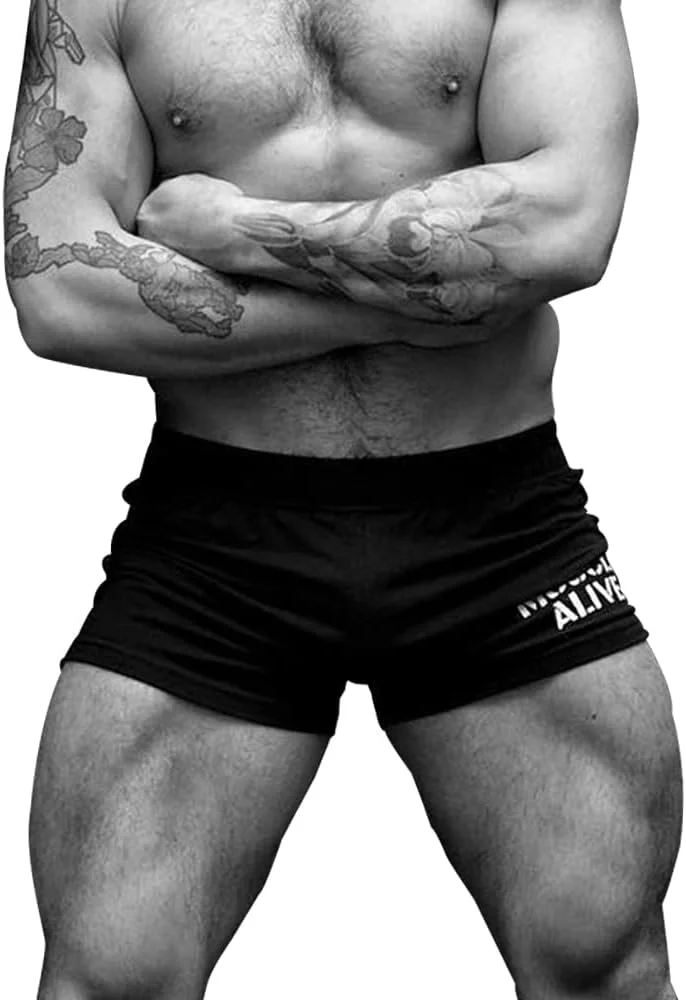 شلوارک ورزشی مردانه مناسب بدنسازی با فاق 3 اینچ، جنس پنبه