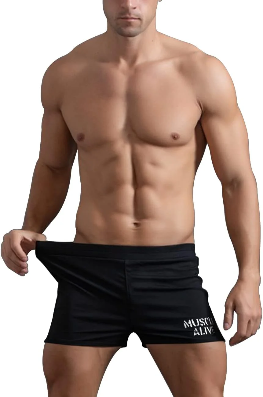 شلوارک ورزشی مردانه Muscle Alive مناسب باشگاه، بدنسازی و تمرین، شلوارک کتان 3 اینچی