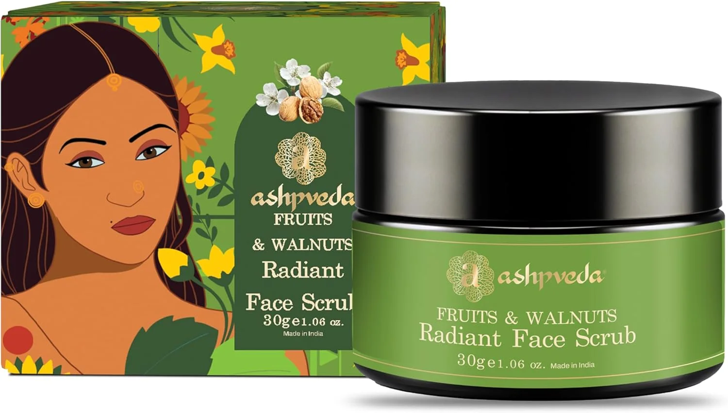 اسکراب صورت میوه (خرما و گردو) برای لایه برداری عمیق | کمک به از بین بردن پوست مرده، داشتن پوستی صاف و شفاف و رفع تیرگی | آبرسان و لایه بردار برای خانم ها و آقایان (30 گرم)