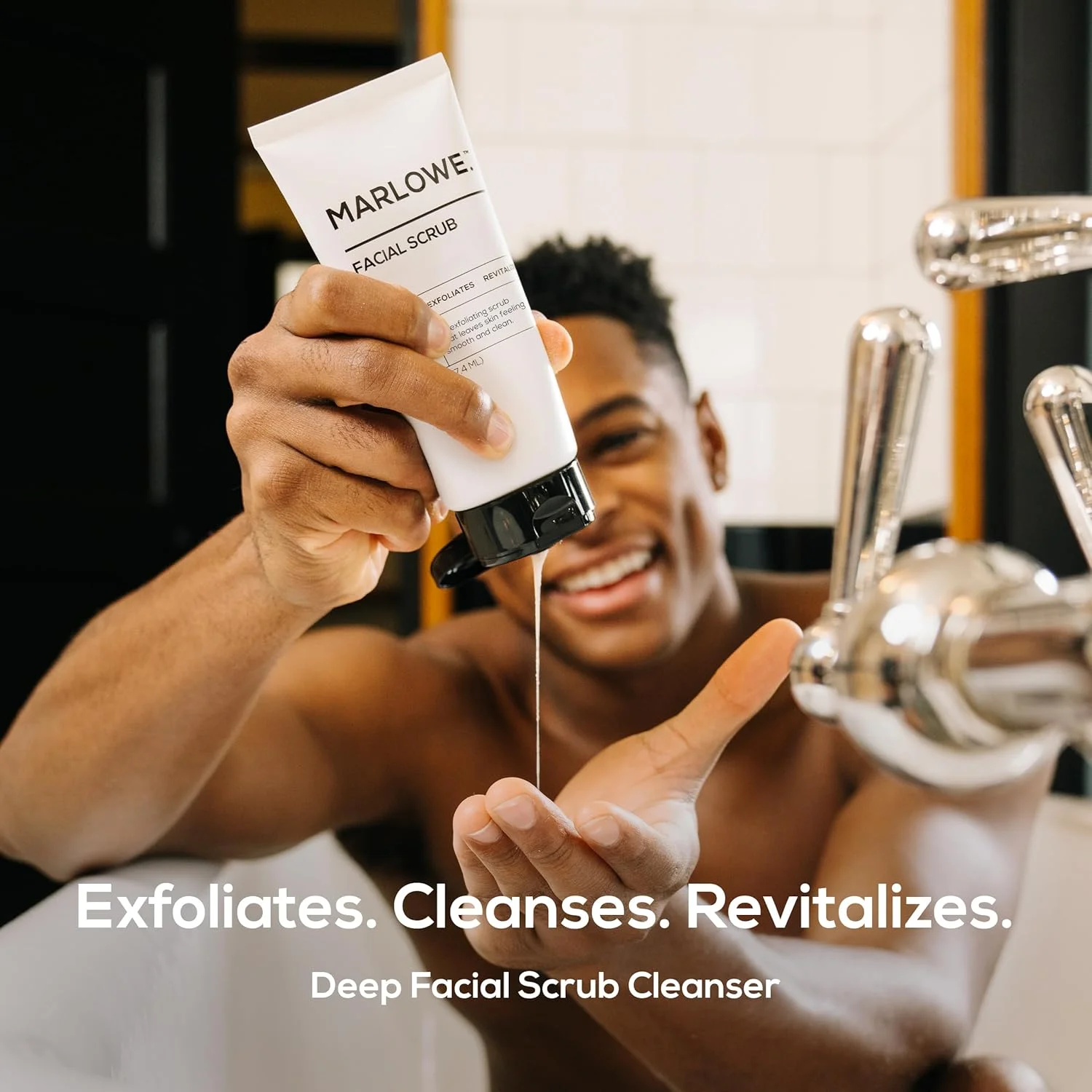 اسکراب صورت مردانه مارلو شماره 122، 177 میلی لیتر | فرمول بهبود یافته | پاک کننده ملایم و روزانه صورت | رایحه چوب صندل تازه | ساخته شده با مواد طبیعی