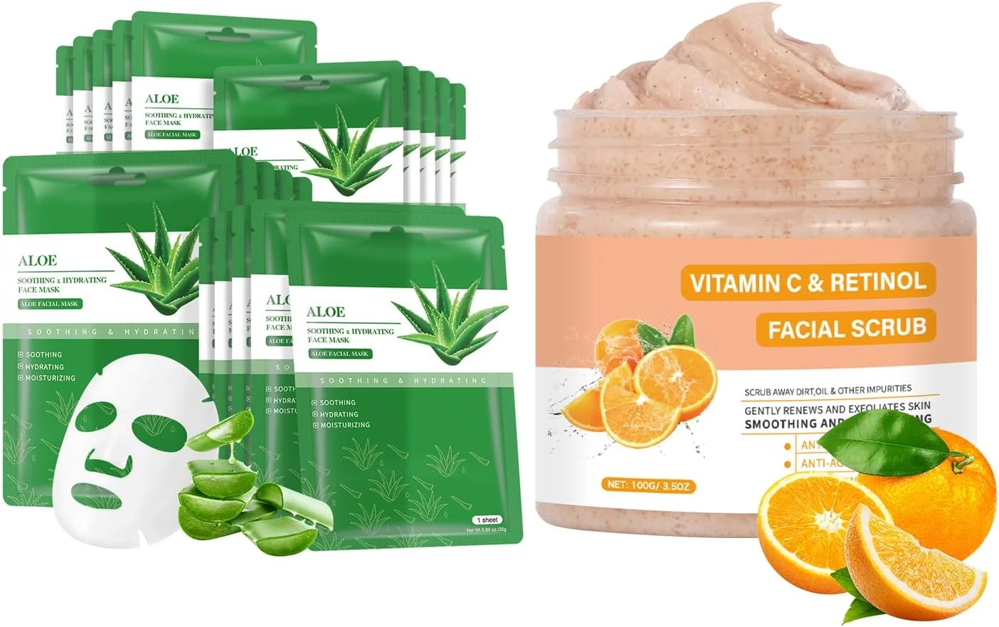 اسکراب صورت ویتامین C، شستشوی صورت لایه بردار با رتینول، اسکراب صورت، اسکراب لایه بردار صورت، اسکراب صورت برای زنان، پاک کننده عمیق شستشوی صورت برای زنان، ماسک تسکین دهنده آلوئه ورا