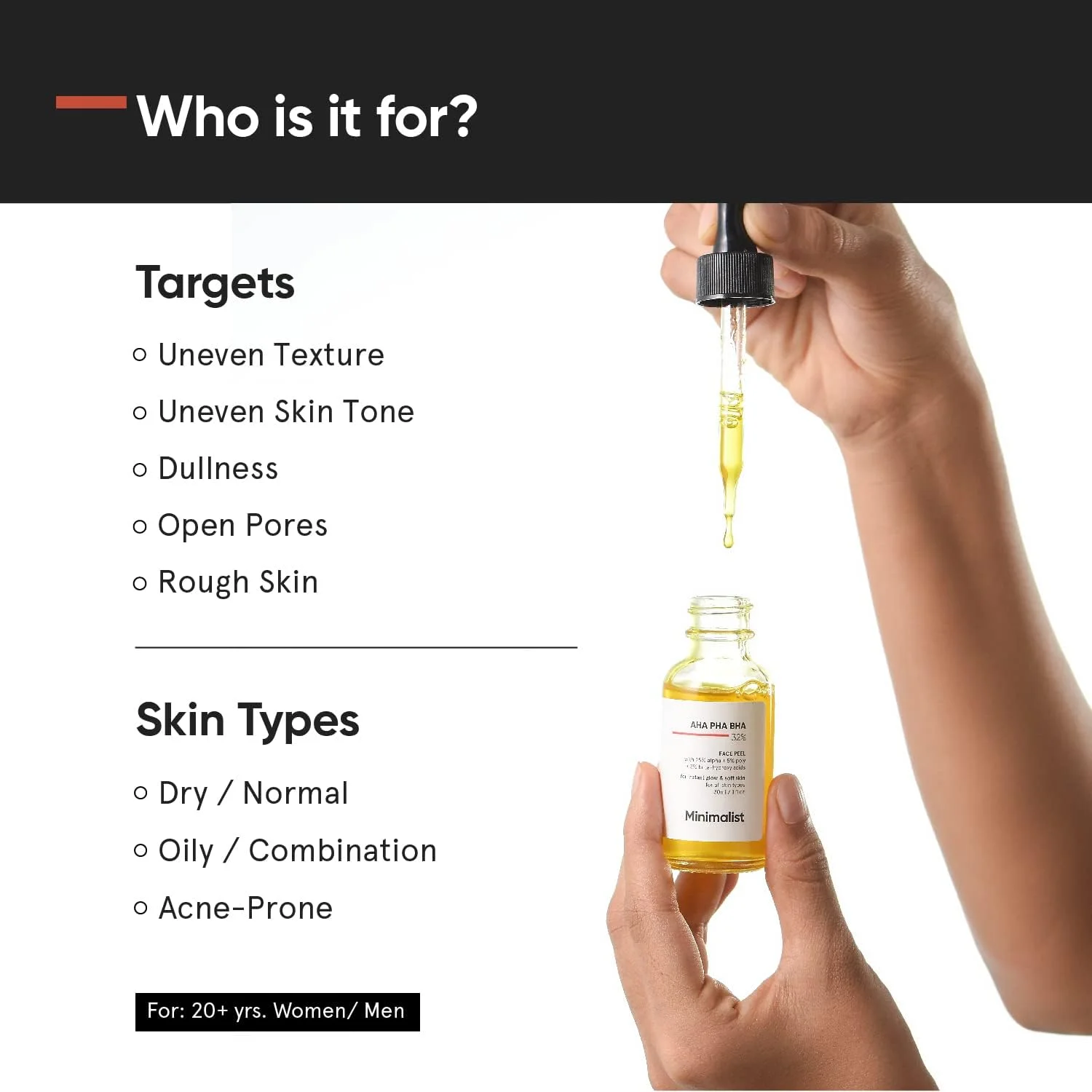 محلول لایه بردار مینیمالیست حاوی 25% AHA، 5% PHA و 2% BHA برای پوست درخشان، بافت صاف و پاکسازی منافذ | لایه بردار یا پیلینگ آخر هفته | 30 میلی لیتر محلول لایه بردار مینیمالیست حاوی 25% AHA، 5% PHA و 2% BHA برای پوست درخشان، بافت صاف و پاکسازی منافذ | لایه بردار یا پیلینگ آخر هفته | 30 میلی لیتر